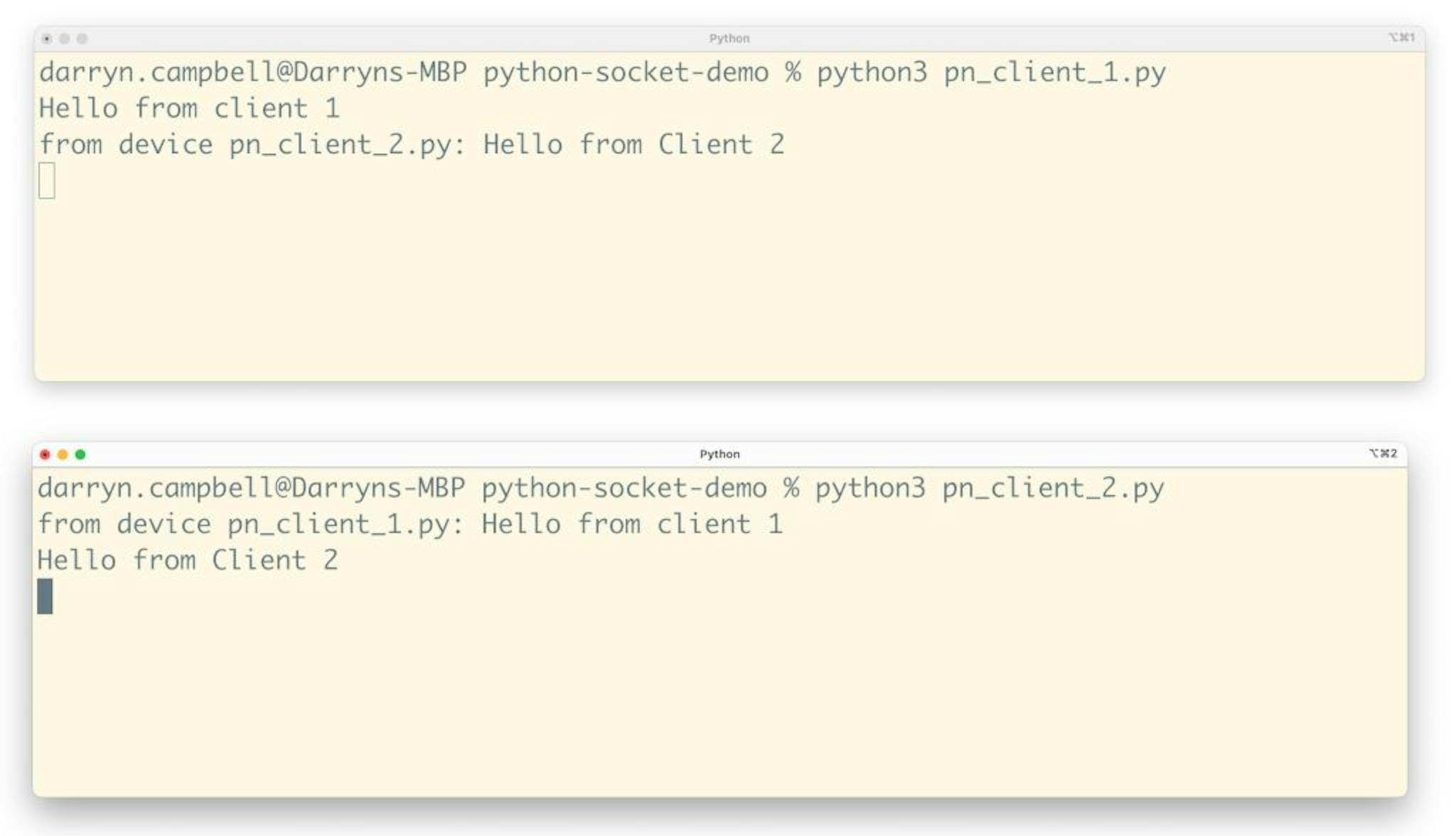 Exemplo de Python PubNub