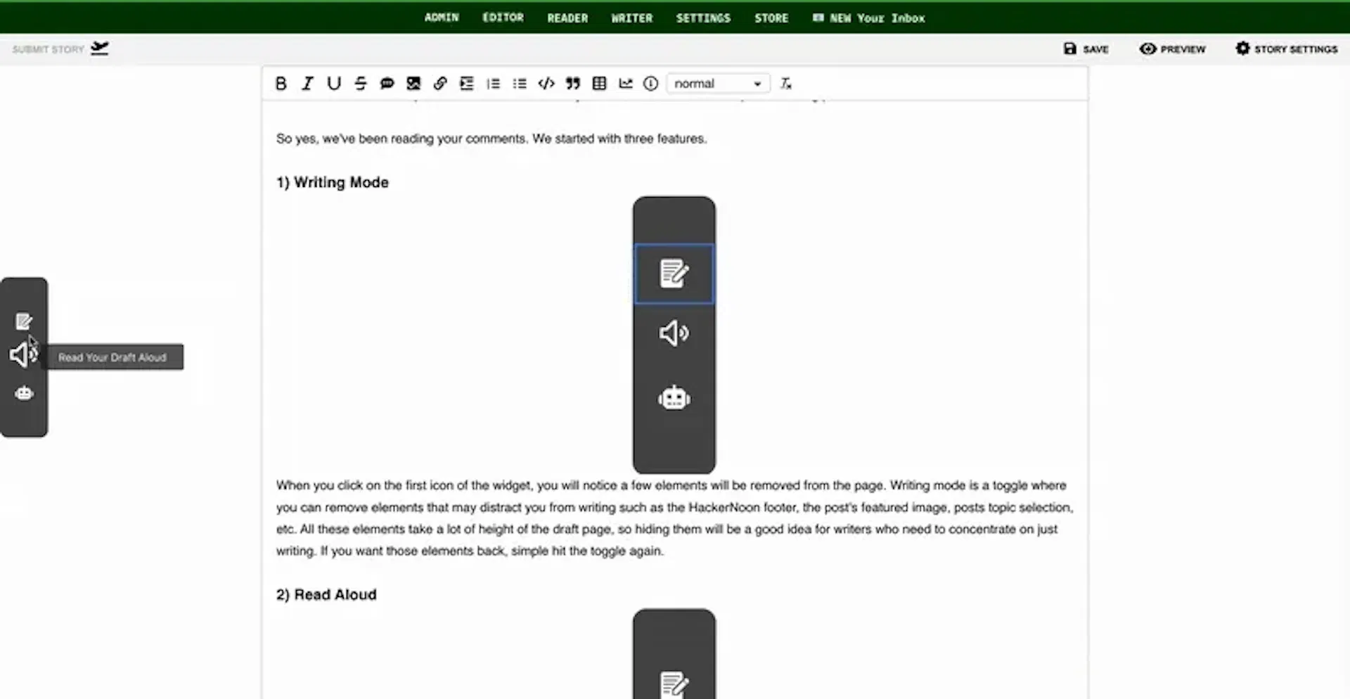 featured image - Writing Mode: Less Distractions, Hear Your Draft Read Aloud and Access AI Feedback 
