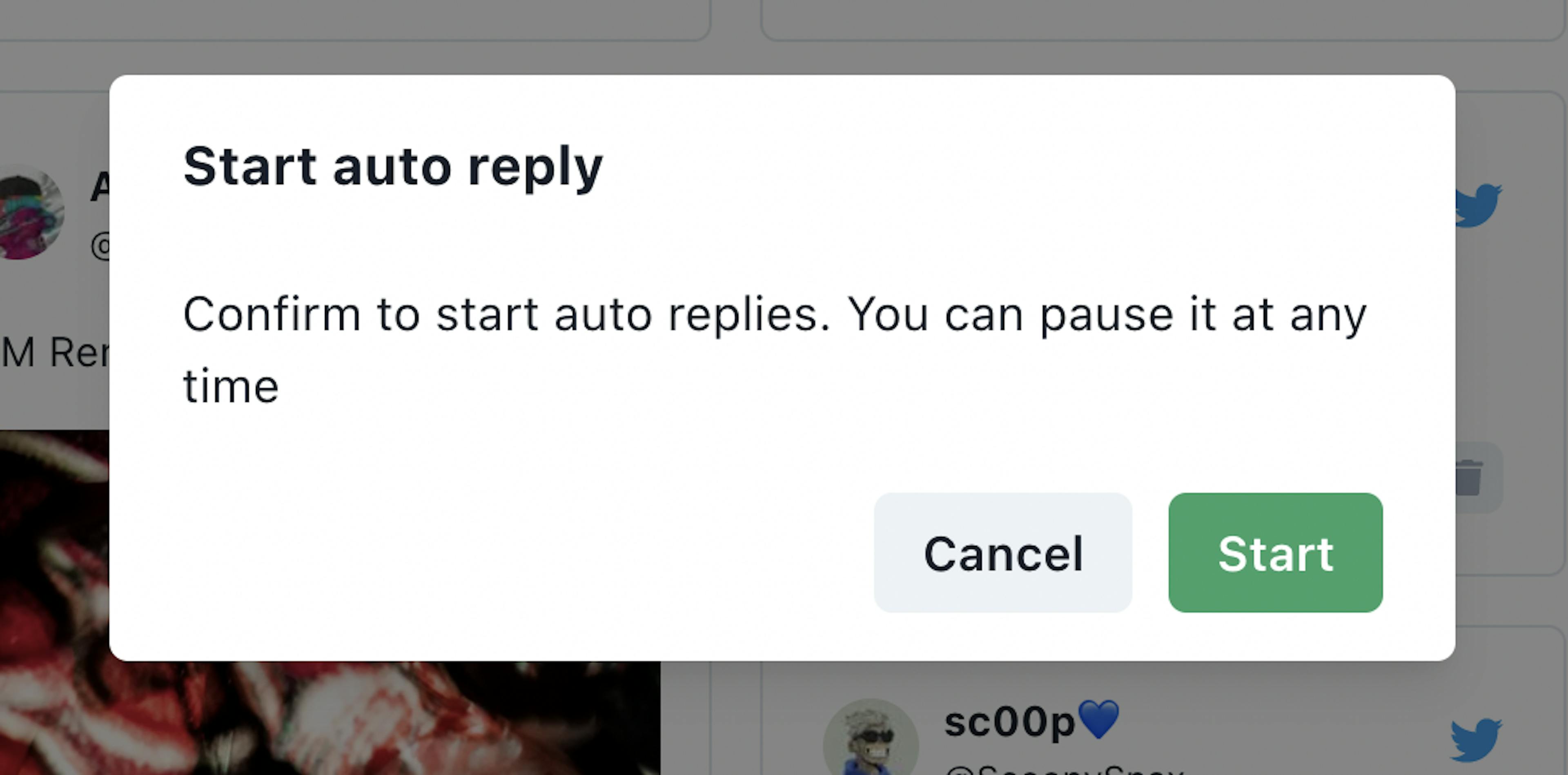 confirm that you would like to auto reply to all tweets