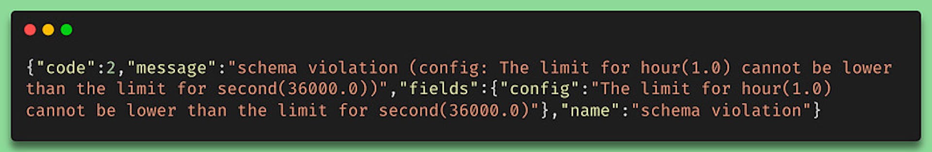 Rate limiting result example