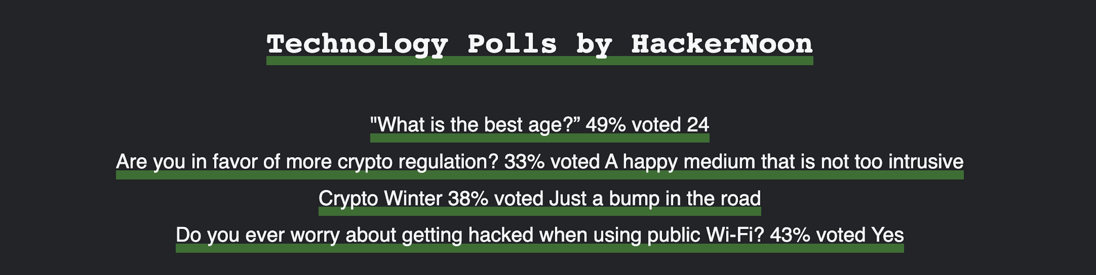 HackerNoon Polls Results