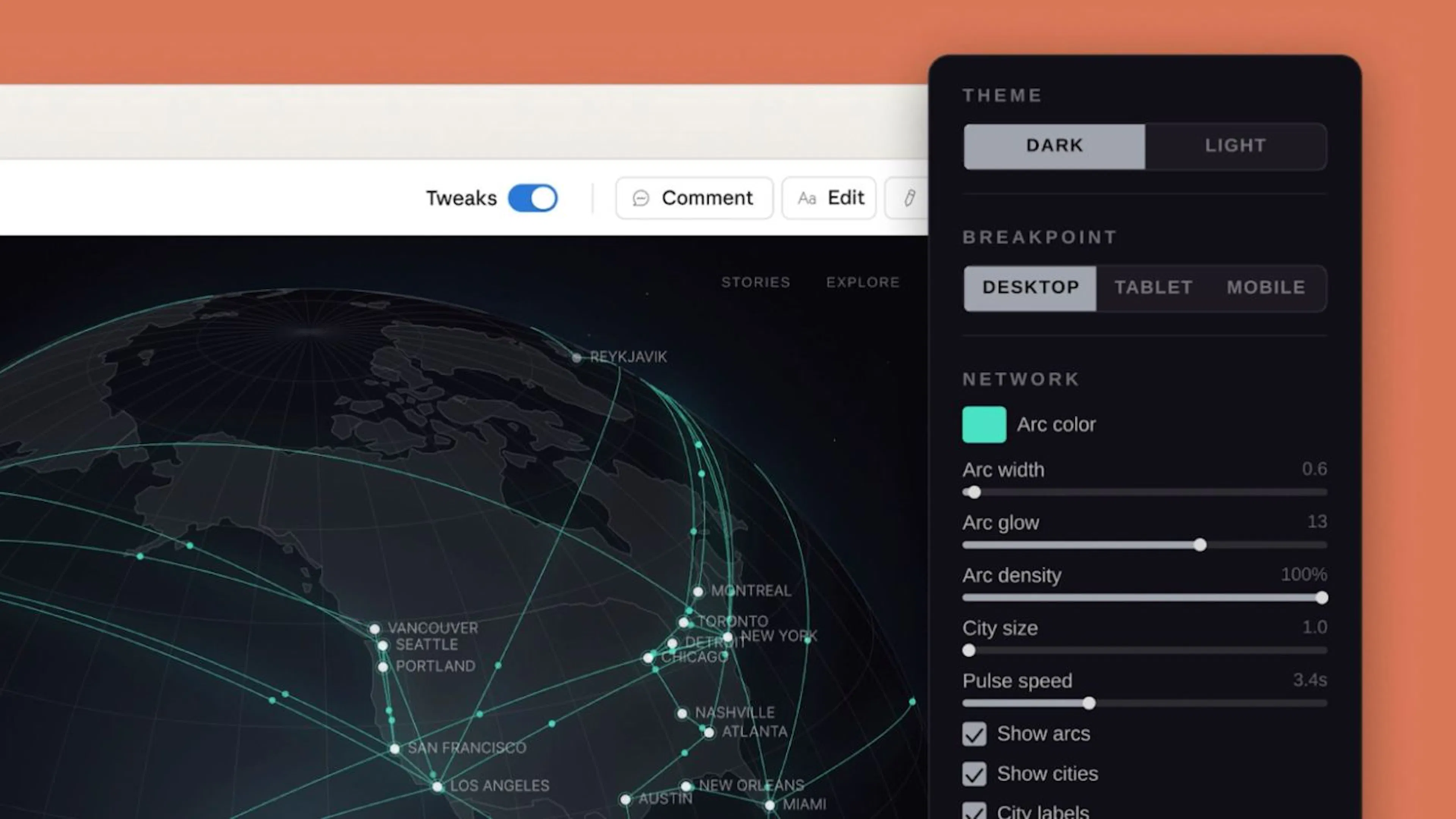 A dashboard interface generated using Claude through Claude Design. Code generation produces immediately functional inte
