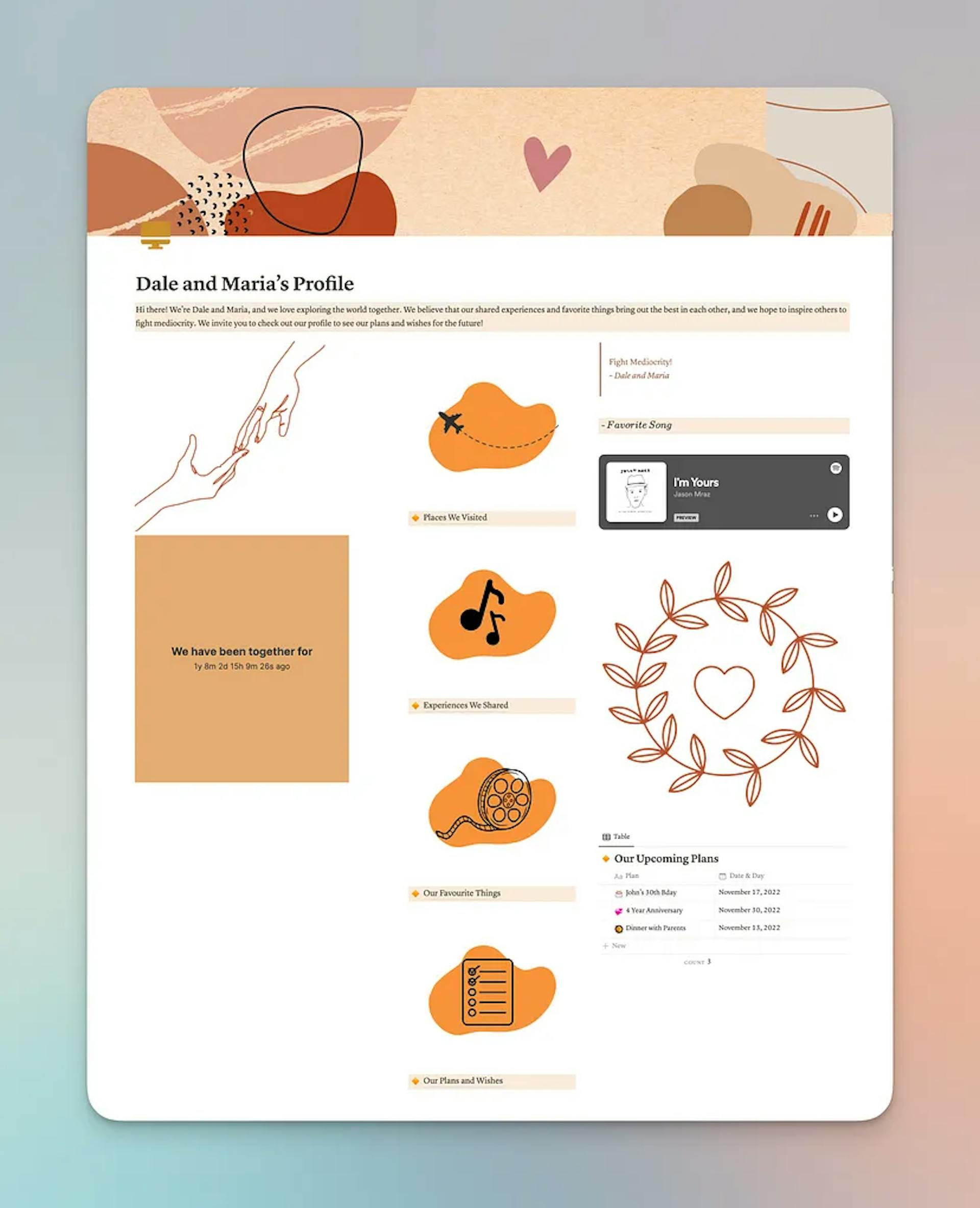 MD Meets Techie’s Relationship Profile Template