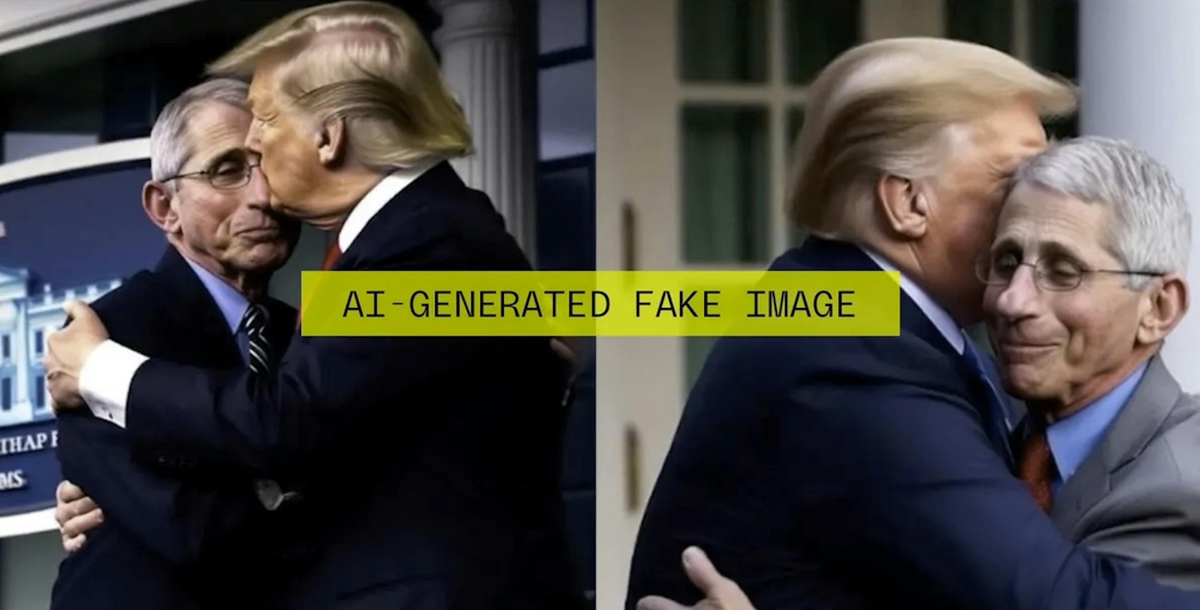 El falso abrazo de DeSantis entre Trump y Fauci