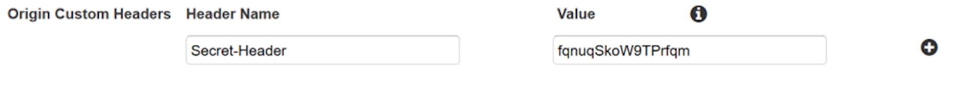 Adding a secret header from the CloudFront console
