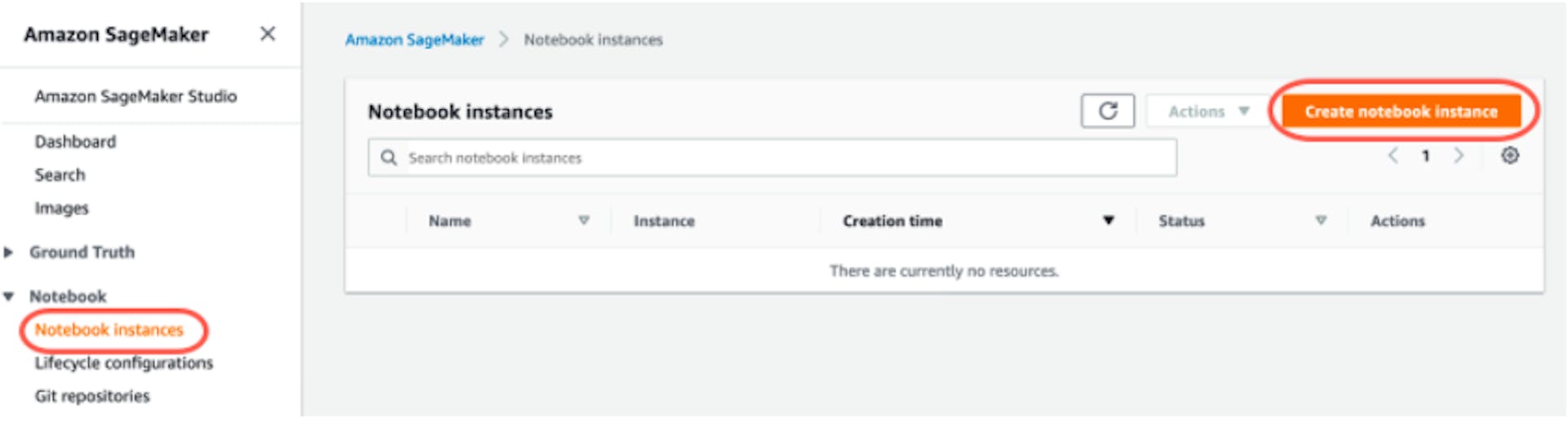 Creating a Notebook Instance in Amazon AWS