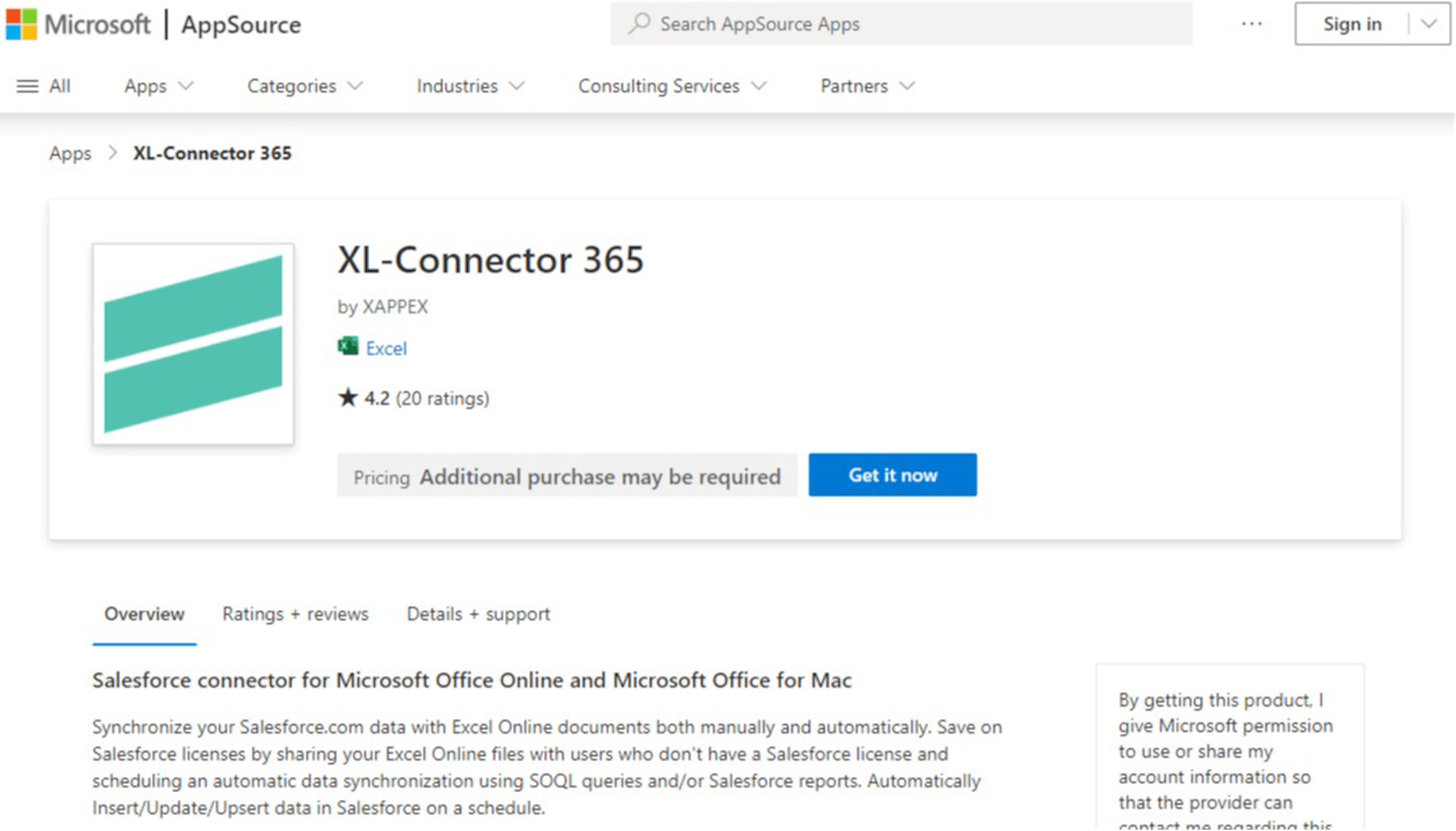 XL-Connector 365 on Microsoft AppSource