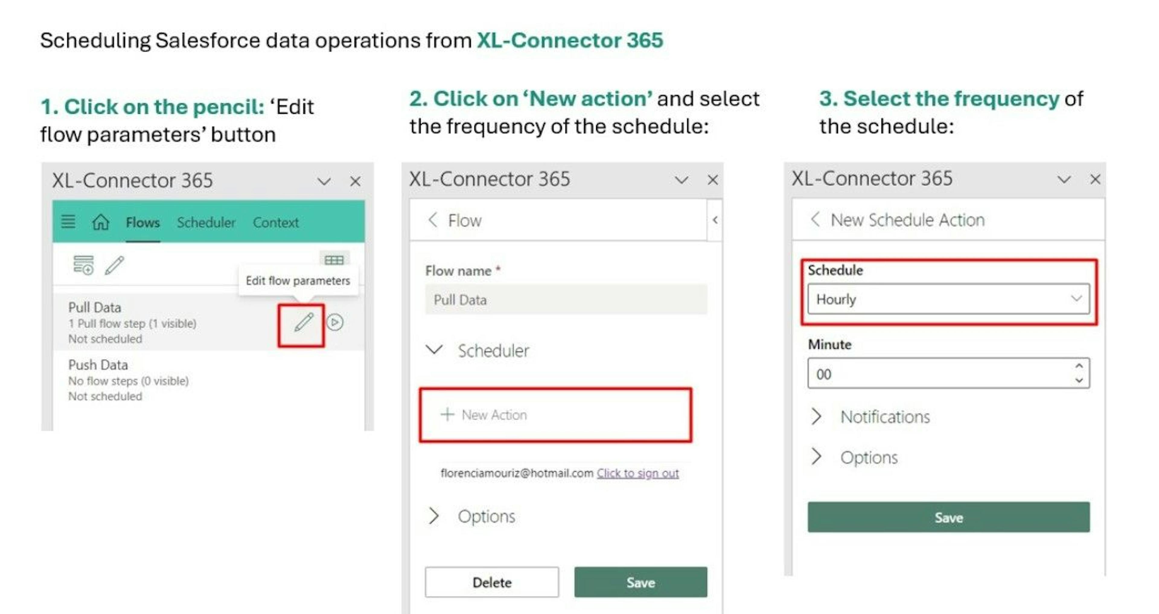 Scheduling Automation in XL-Connector 365. Image Source: Xappex Website