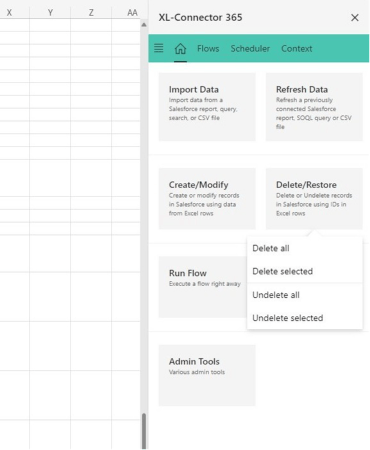 Bulk Delete and Undelete Actions in XL-Connector 365