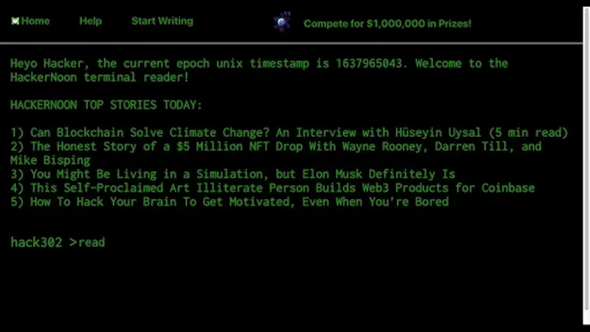 featured image - Presentazione dell'app Terminal Reader di HackerNoon