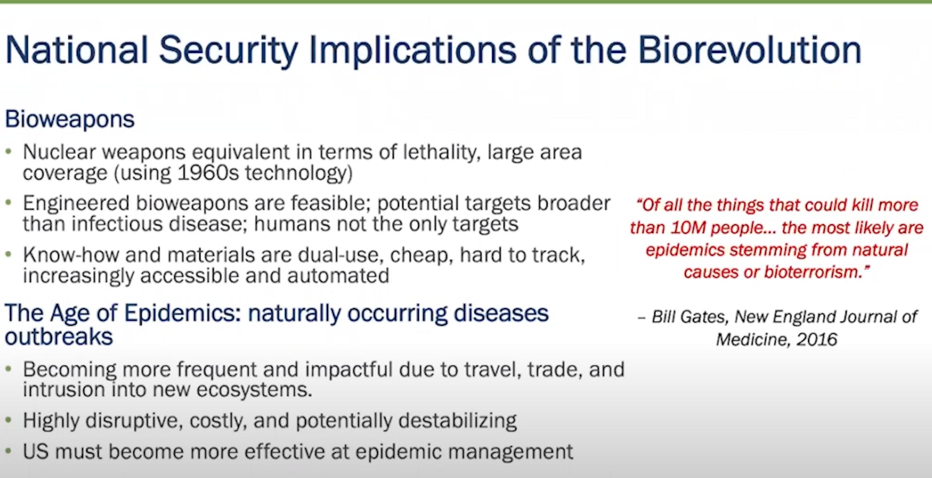 Source: Dr. Tara O'Toole with Baltimore Council on Foreign Affairs YouTube, 2020