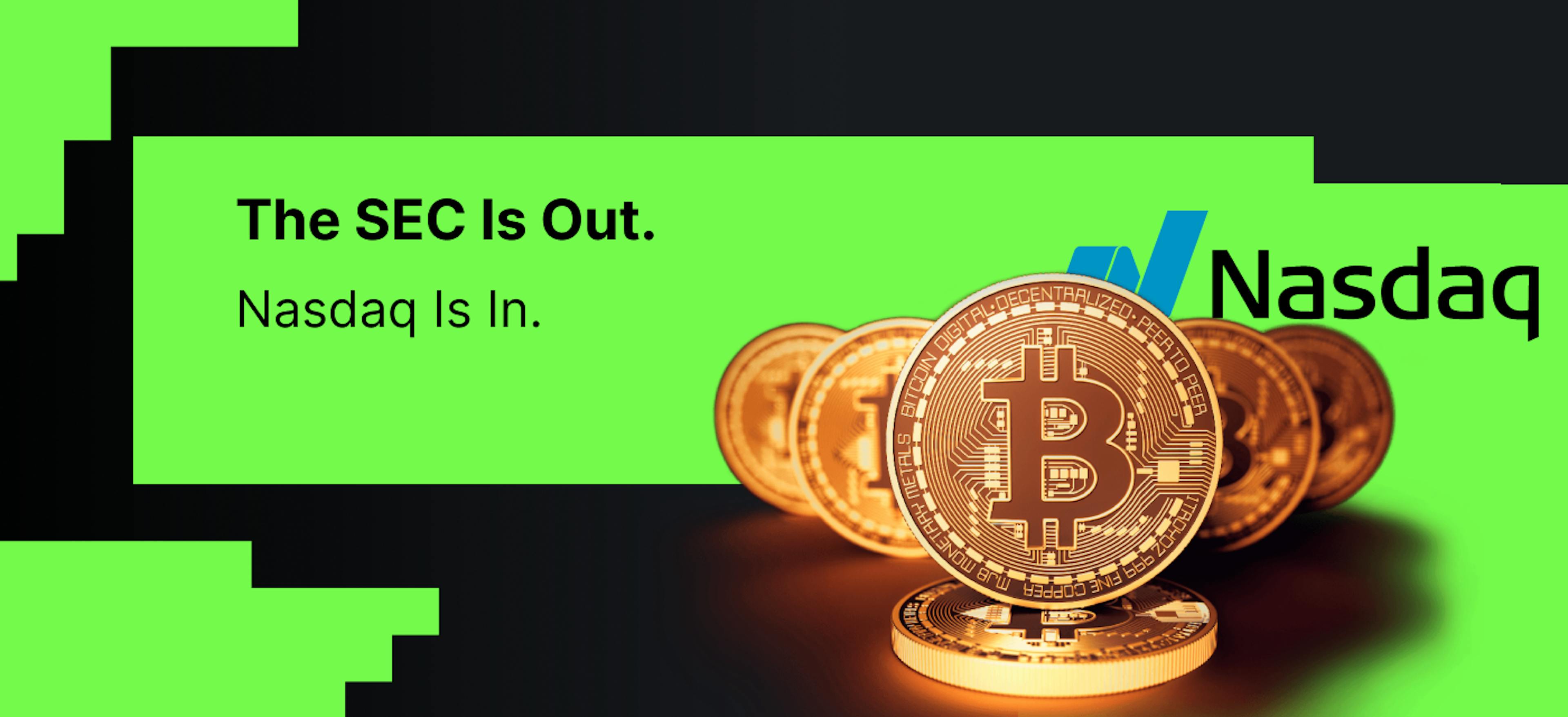 featured image - With the SEC on the Sidelines, Nasdaq Becomes Crypto's New Sheriff