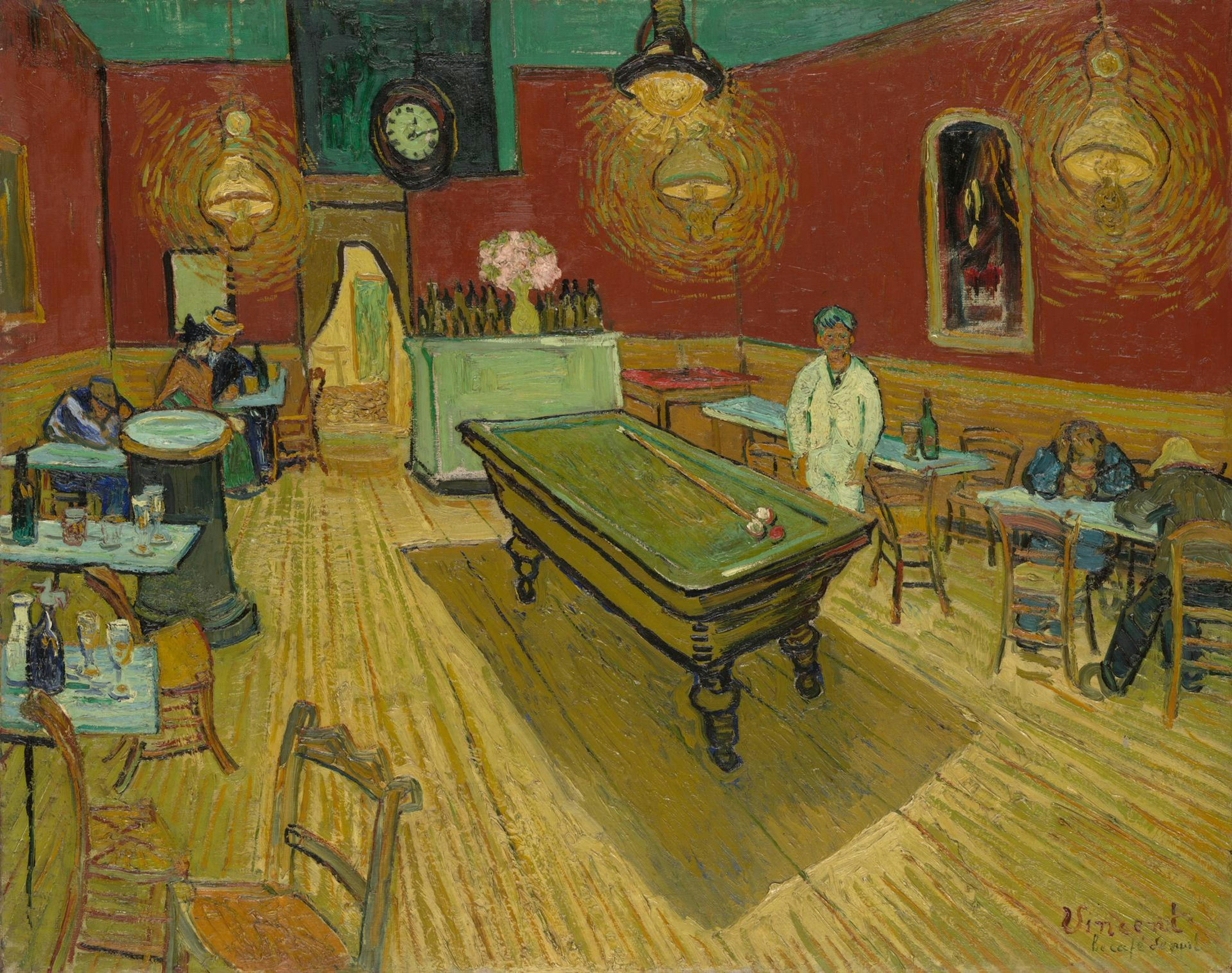 Le café de nuit (The Night Café) by Vincent van Gogh. Image source The Yale University Art Gallery (open access).