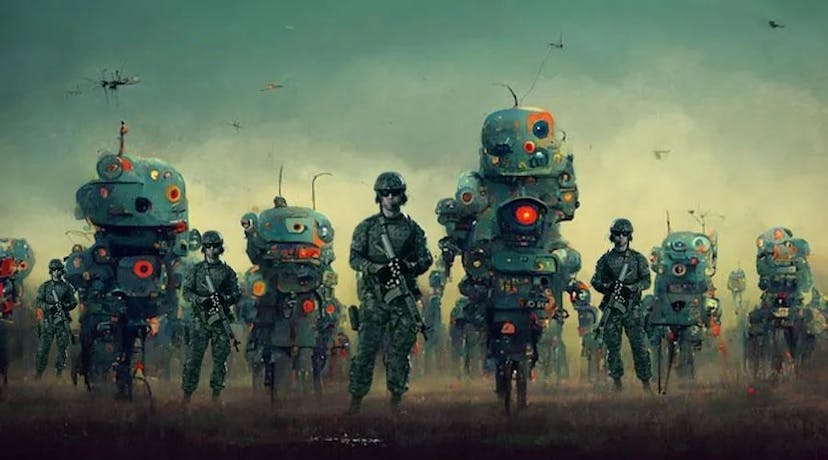 /future-wars-will-be-fought-with-ai-powered-weapons-and-autonomous-drones feature image