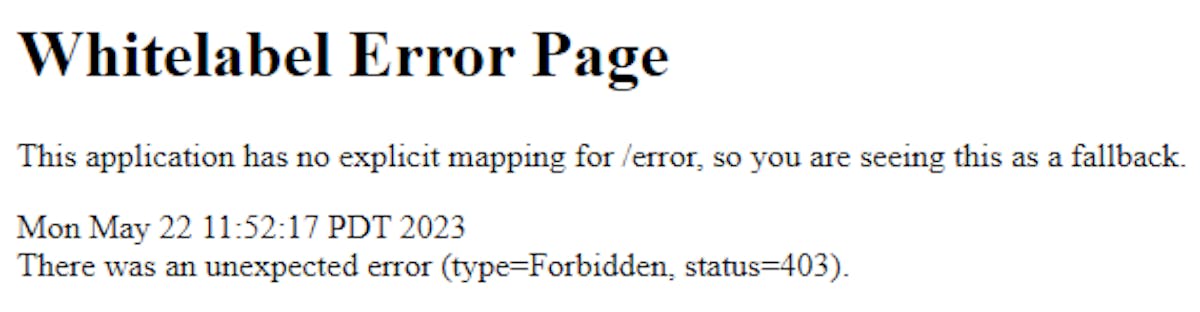 Error page that indicates that a "403 Forbidden" error has occurred.