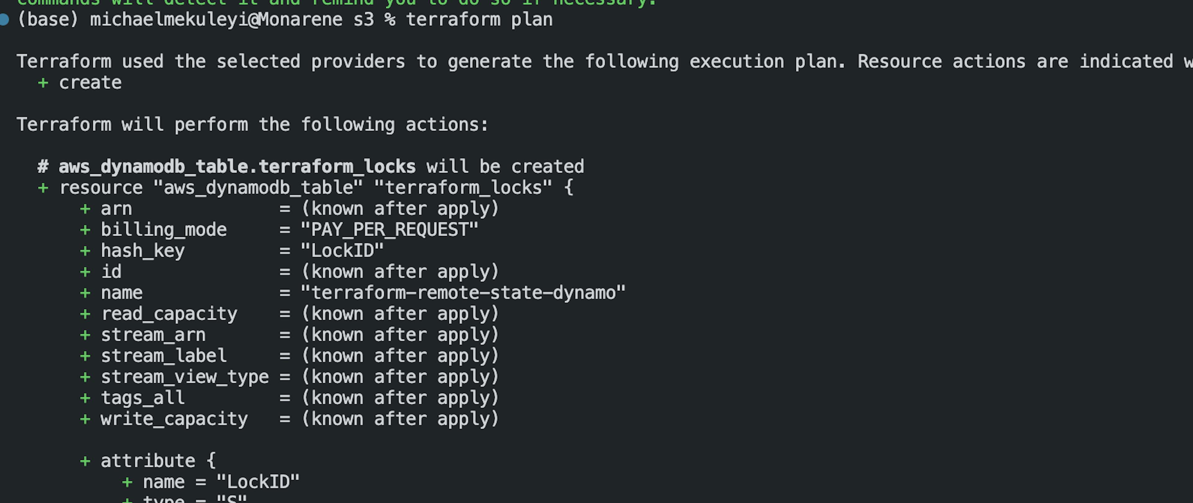 Running terraform plan on your local machine