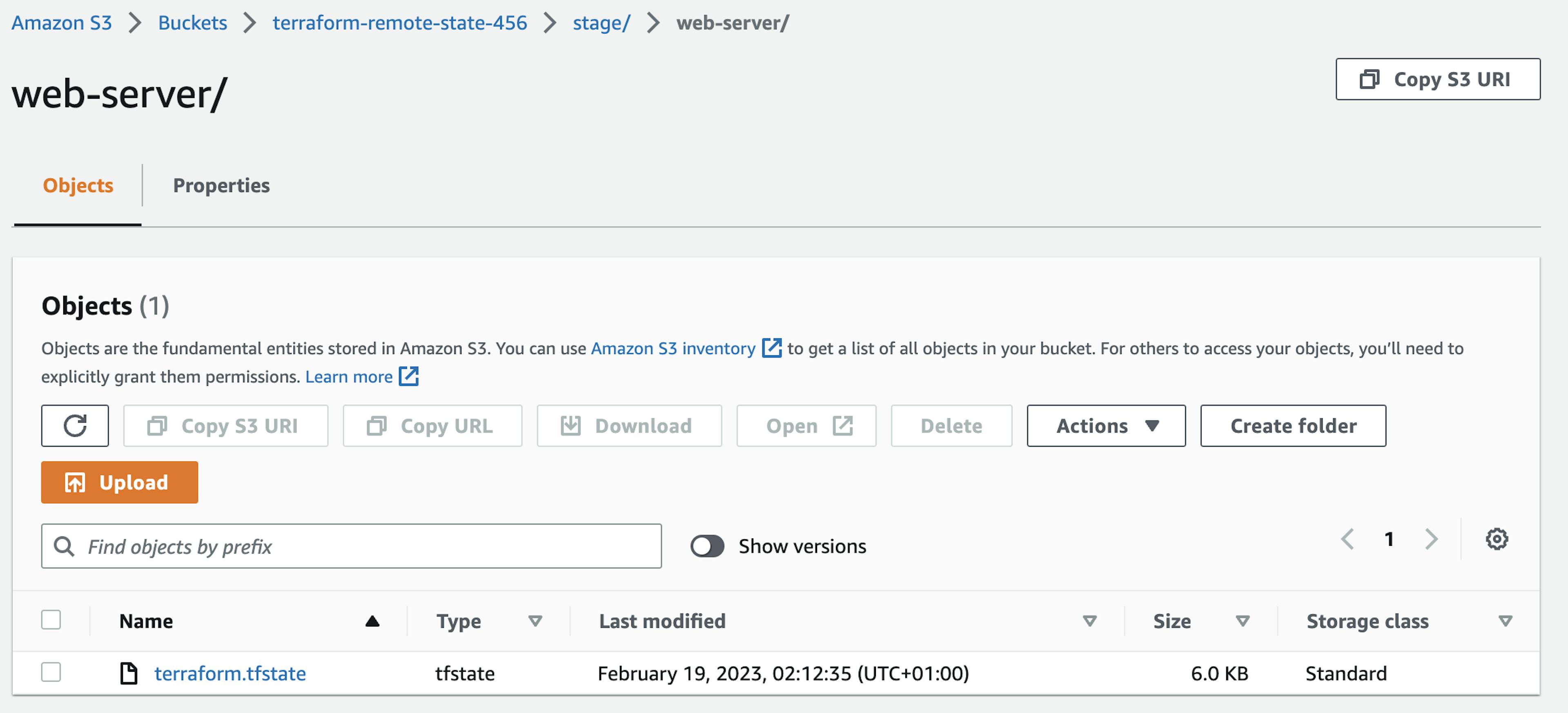 Web-server remote state on AWS S3