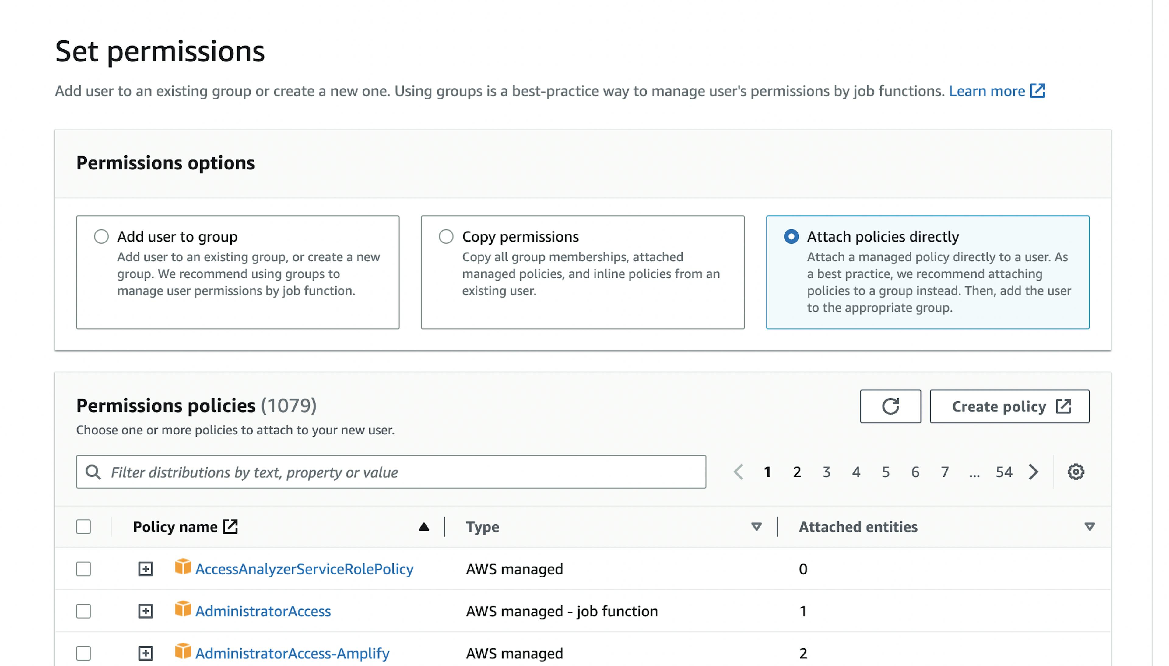 Attaching policies to your IAM user