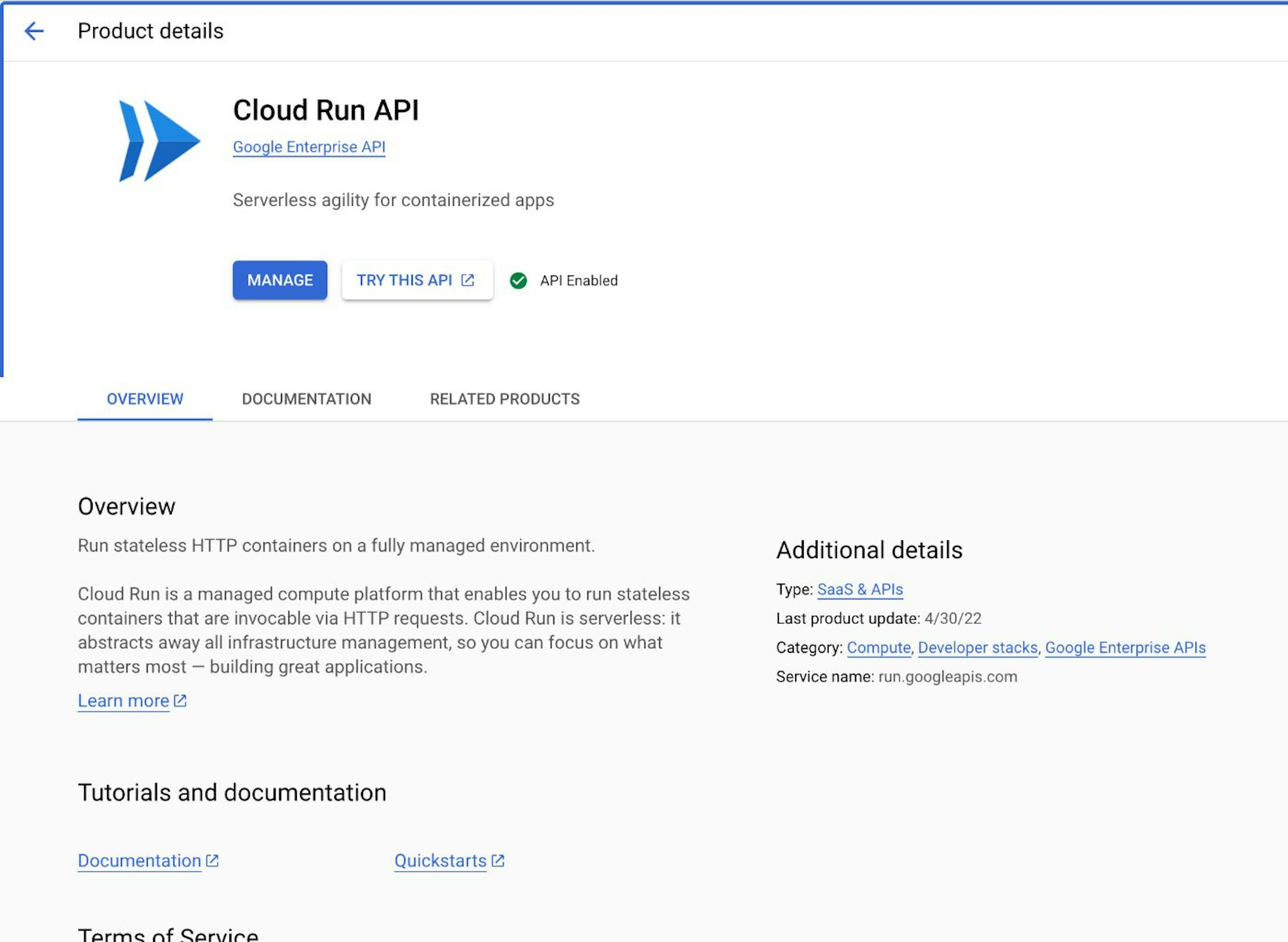 Cloud Run API