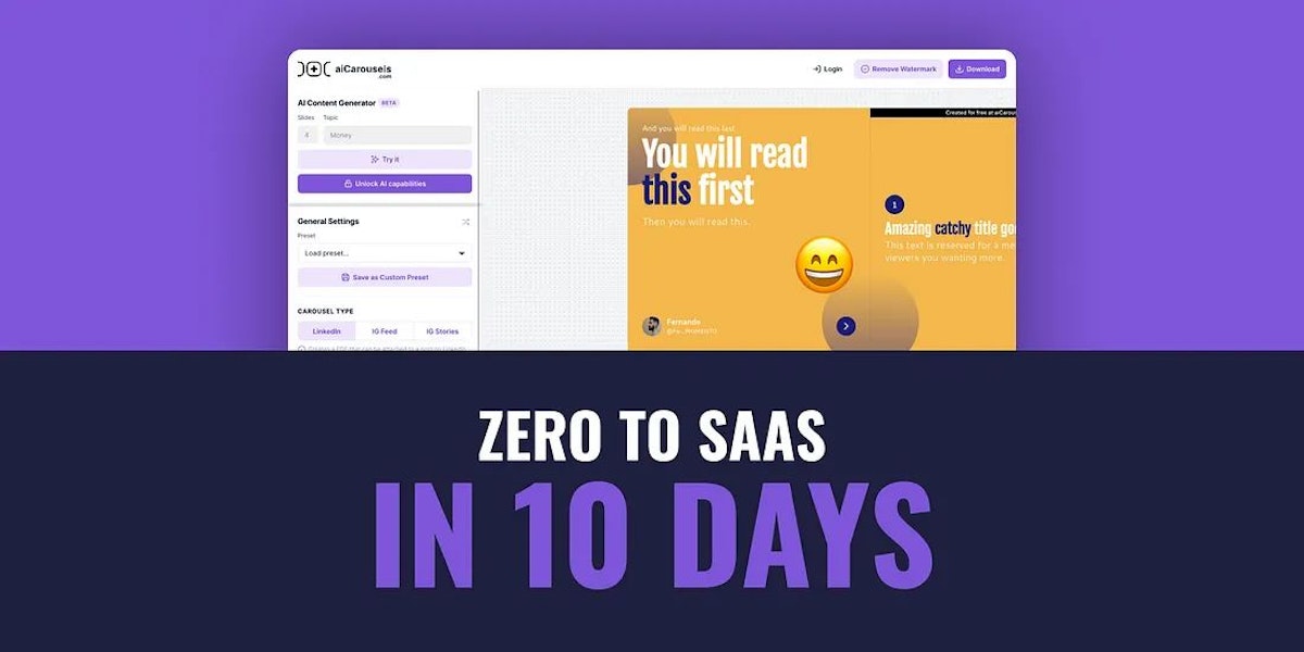 featured image - Do zero ao SaaS - Construindo e lançando um SaaS em 10 dias! 🚀