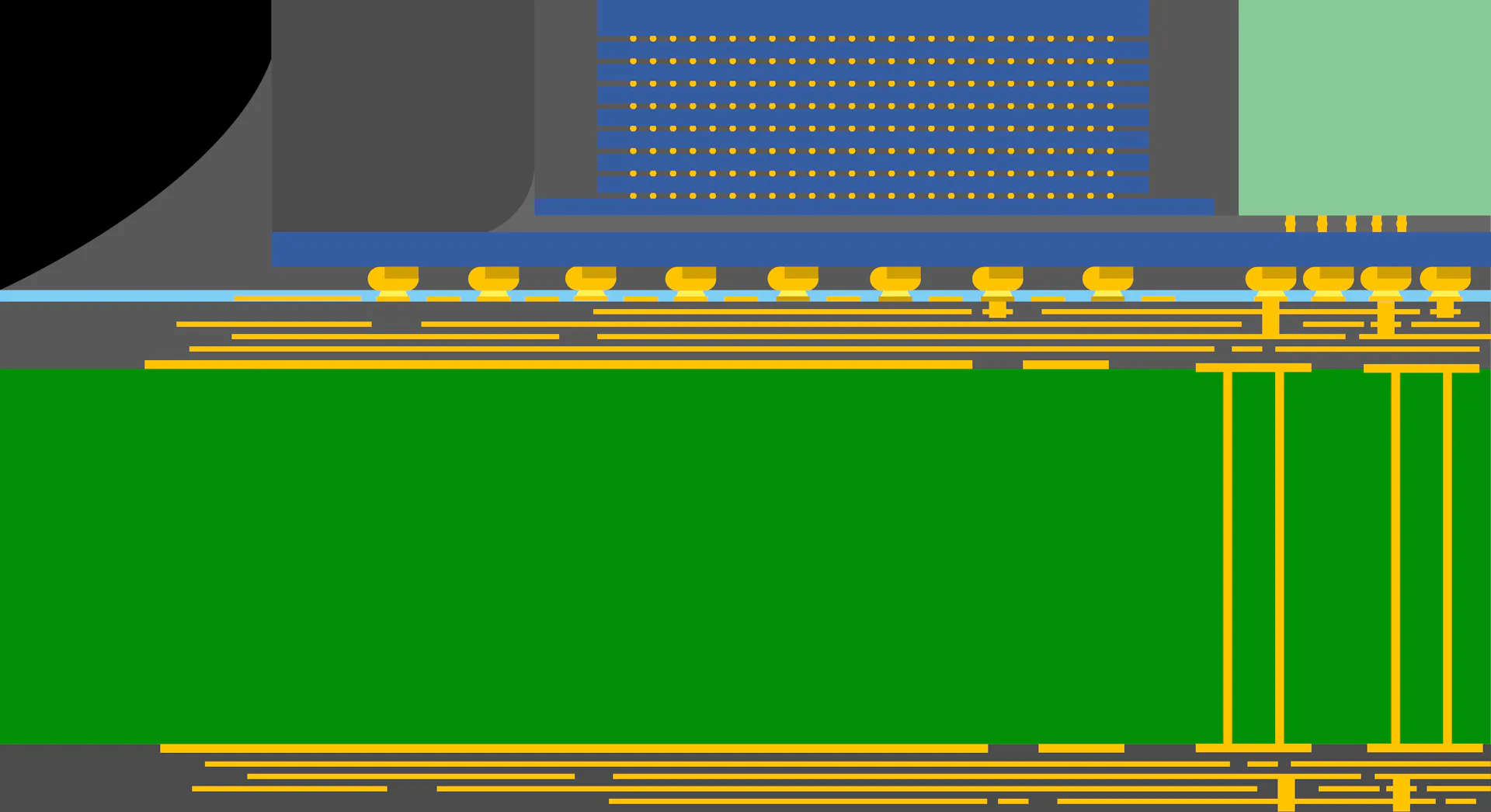  The structure of an HBM stack — the scarce, costly memory that frontier AI accelerators cannot do without. Image: ????? / Wikimedia Commons (CC BY-SA 4.0).
