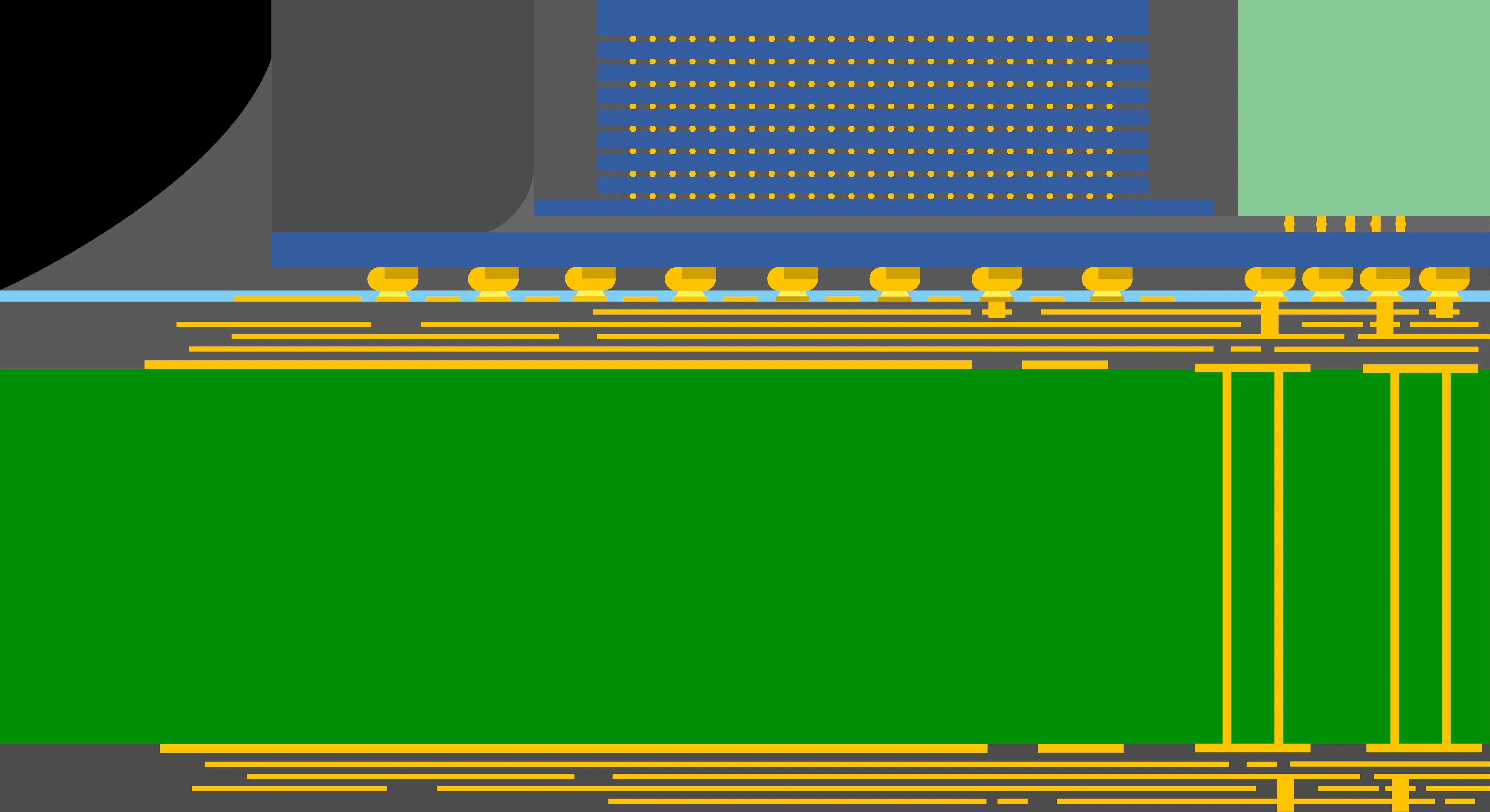  The structure of an HBM stack — the scarce, costly memory that frontier AI accelerators cannot do without. Image: 思考的苇丛 / Wikimedia Commons (CC BY-SA 4.0).