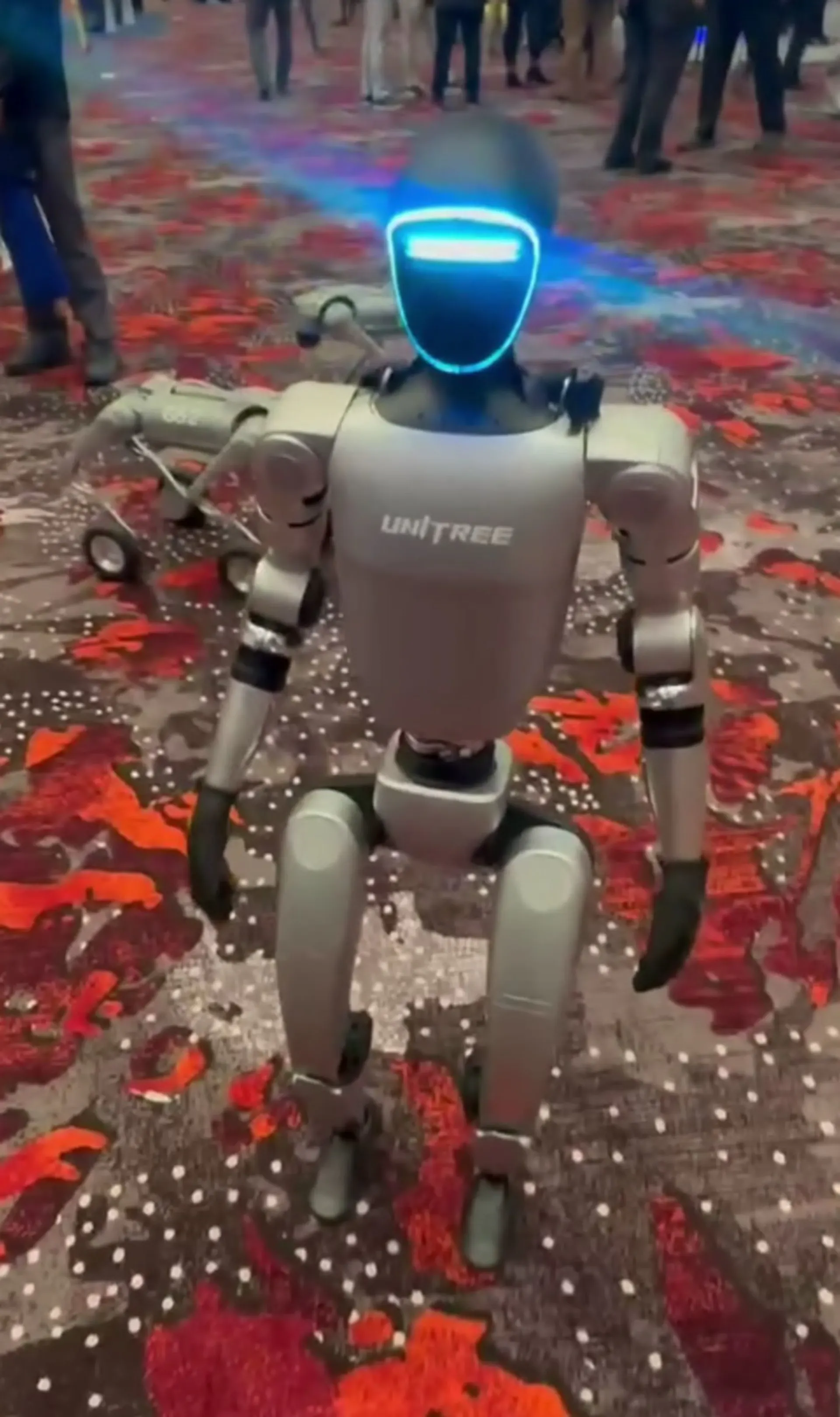 The Unitree G1, the default research humanoid, priced low enough that university labs can actually afford one.
