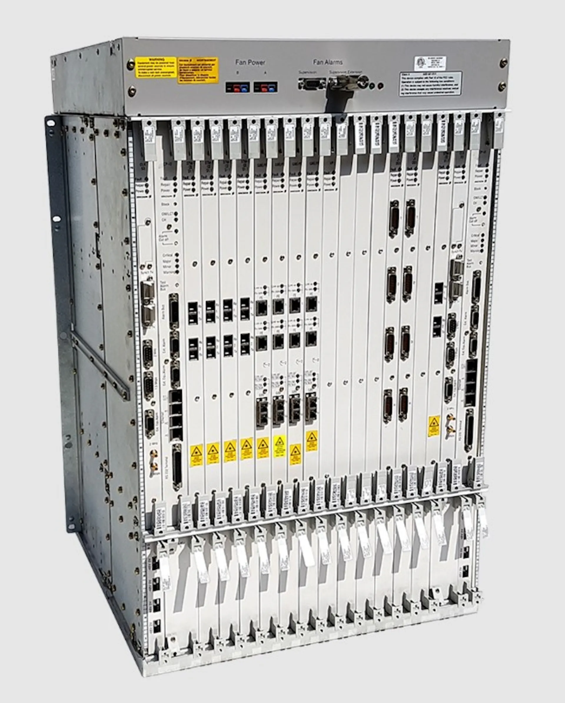 An Ericsson AXD301 ATM switch subrack, the product that made Erlang's reputation