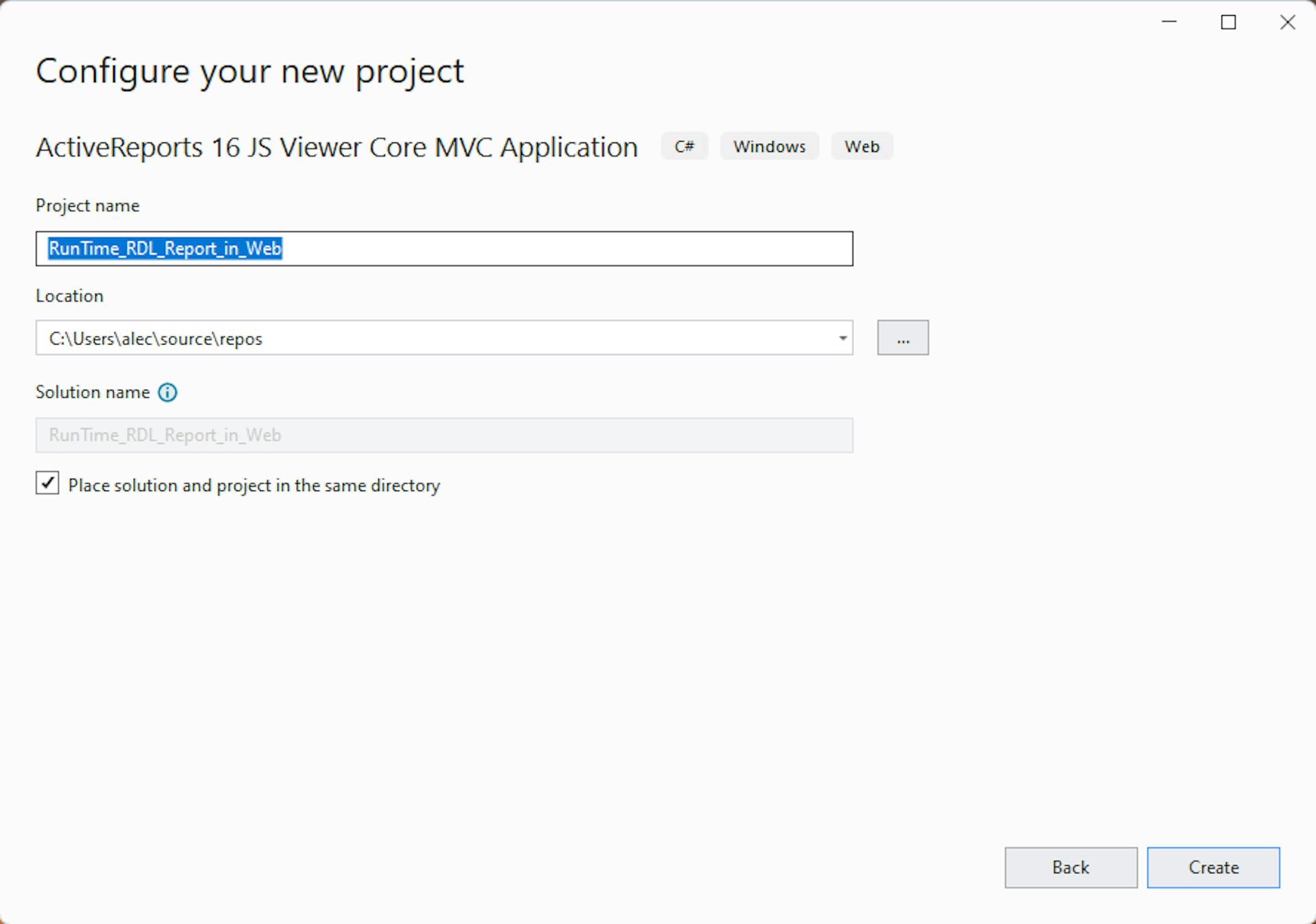 Configure your new project with ActiveReports 16 JS Viewer