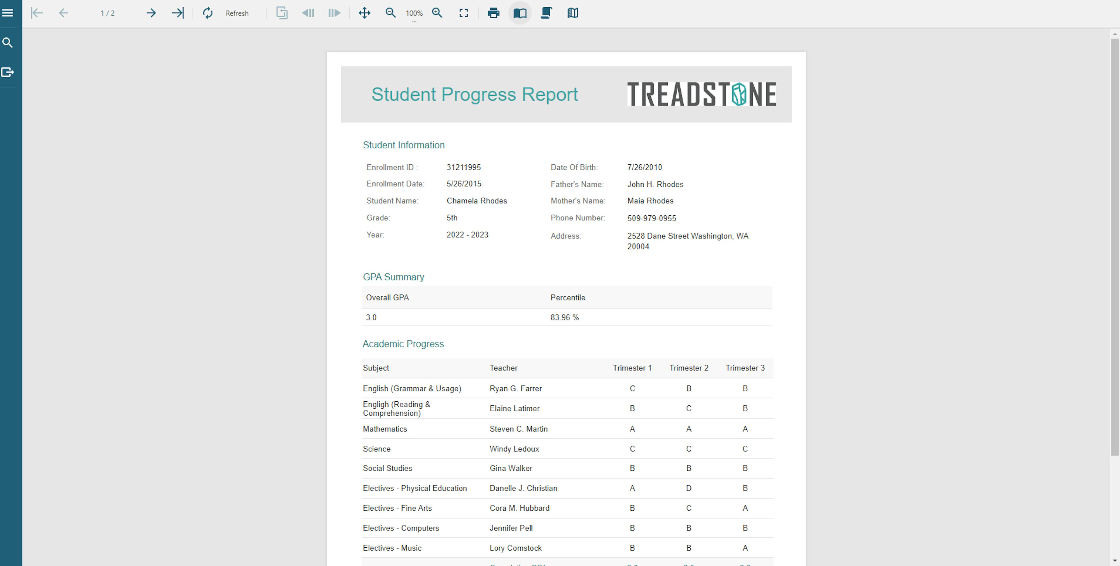 Rapport de progression JavaScript