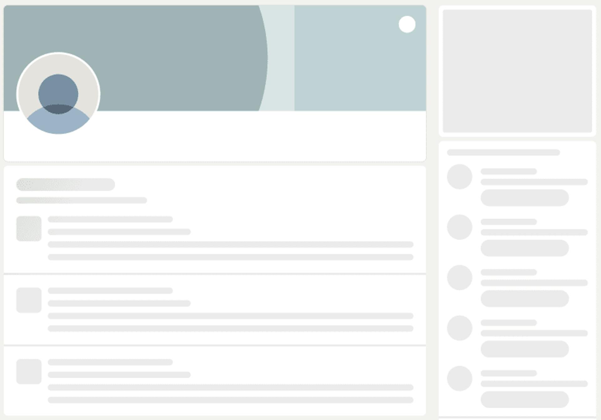 LinkedIn skeleton screen.