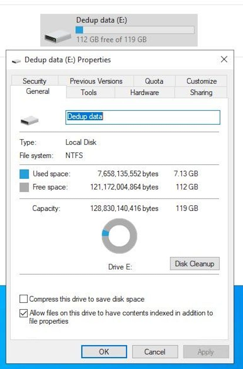 3.2.13 NTFS disk after dedup