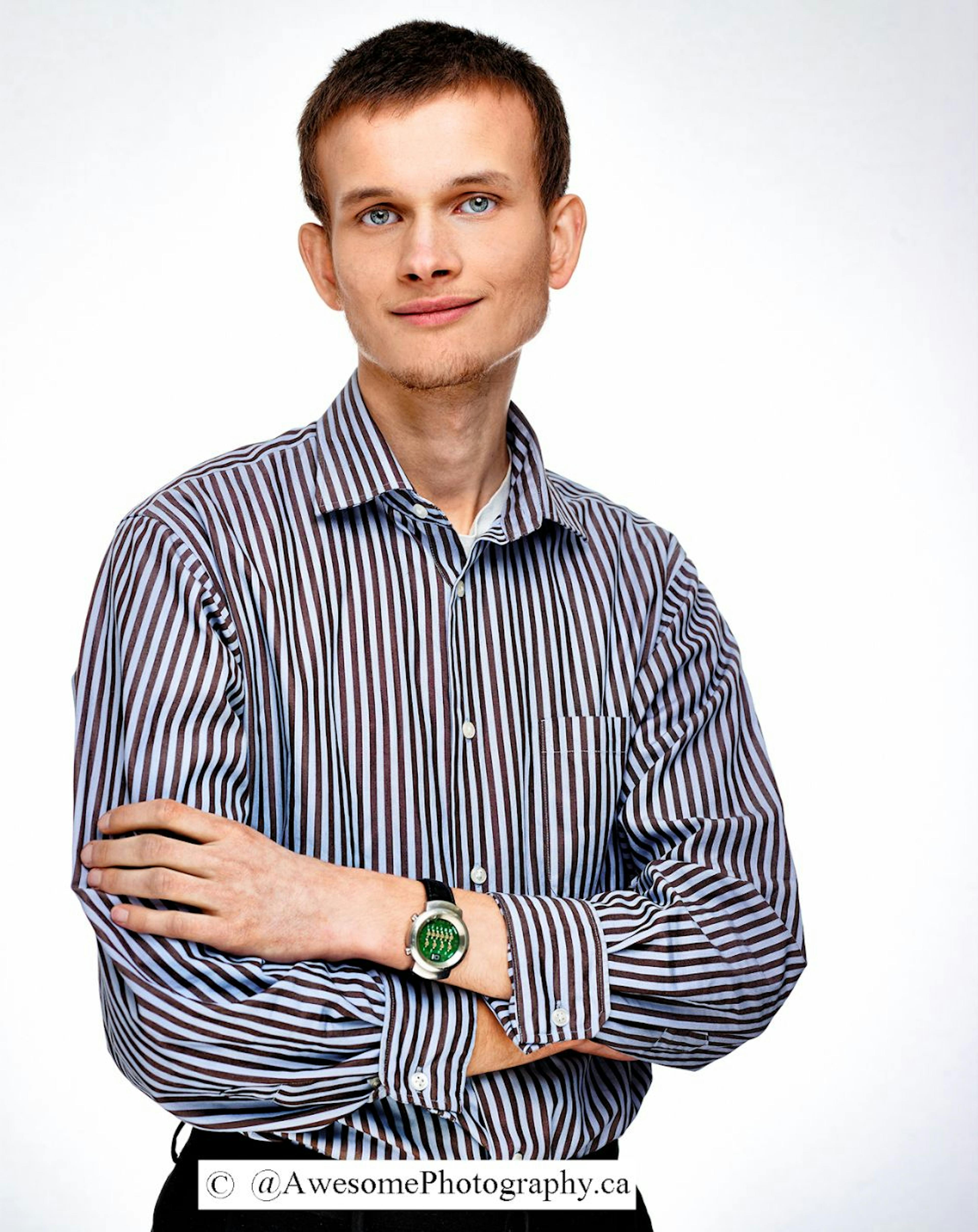 Photo Source: All Rights Reserved, used with permission by Andrew Miller for a HackerNoon.com Exclusive. To celebrate Ethereum's 10th anniversary, renowned Canadian photographer Andrew Miller recently unveiled the auction of the never-before-sold portrait of Vitalik Buterin. The iconic image captures the essence of Buterin's visionary spirit; the image, the copyright, legal rights, and various copyright immunities will be sold as an NFT during an exclusive auction throughout July at www.EthereumGenesis.com or https://gallery.manifold.xyz/ethereumgenesis.