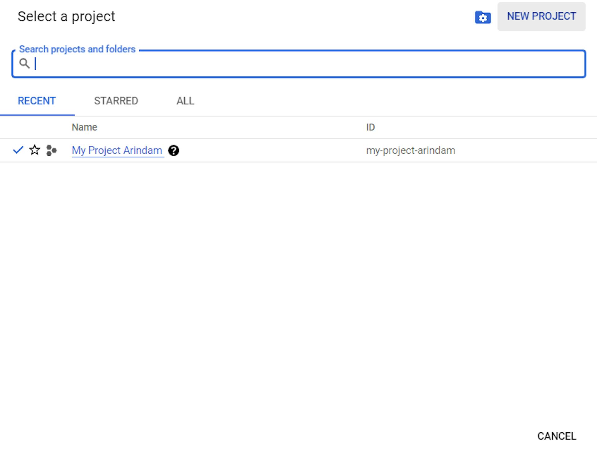 Nouvelle page de projet