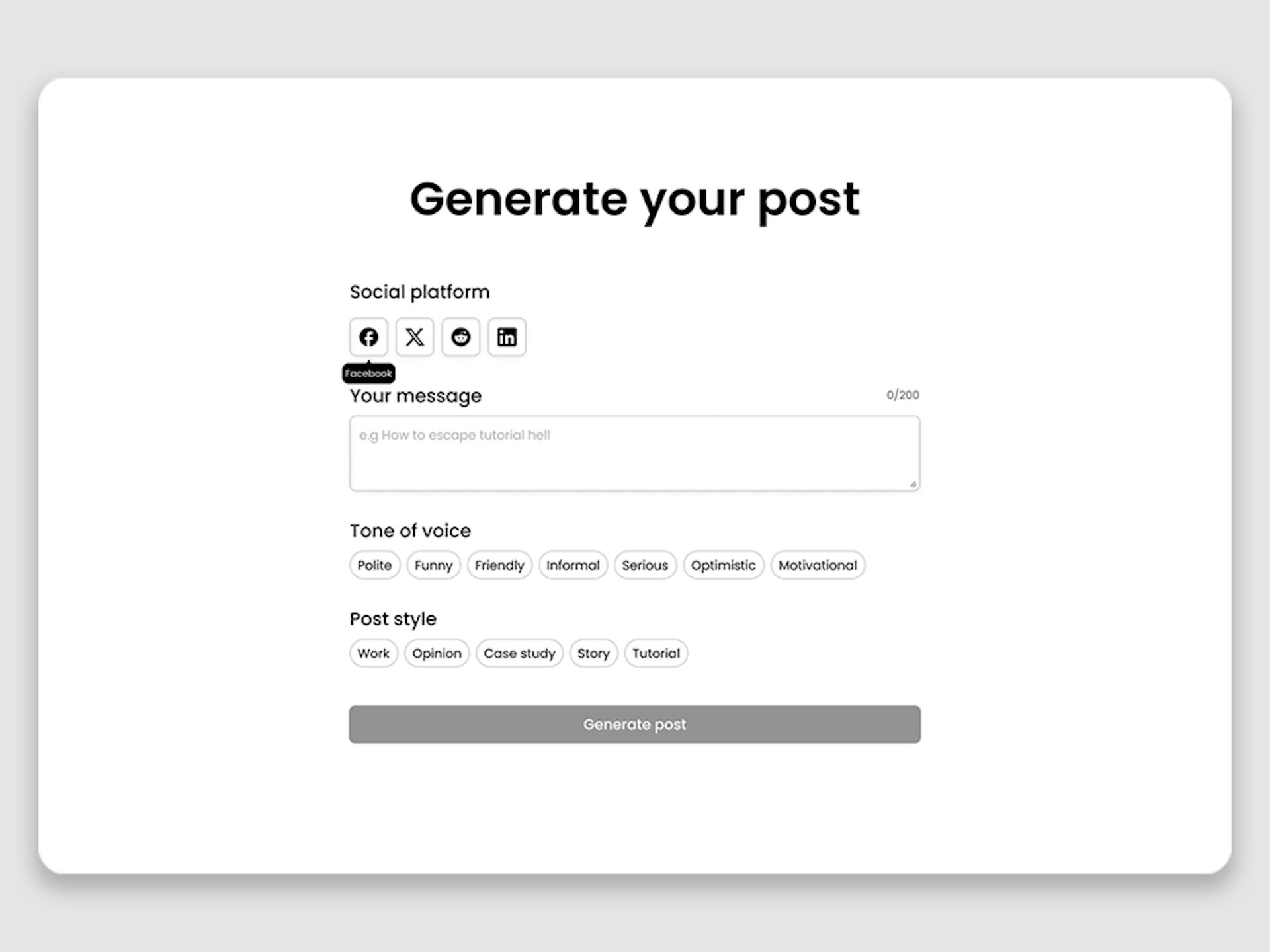 AI Post Generator Project