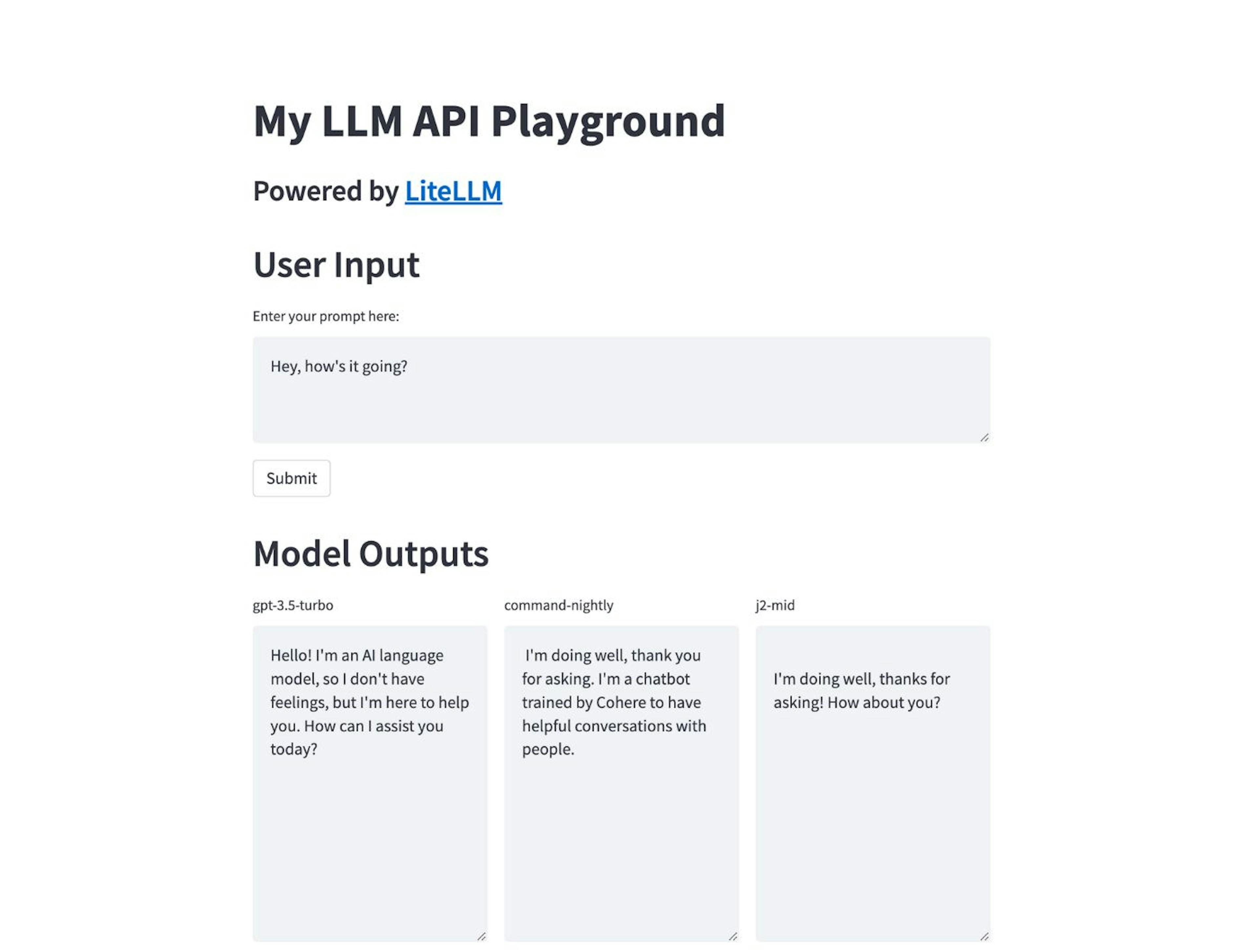LLM API Playground