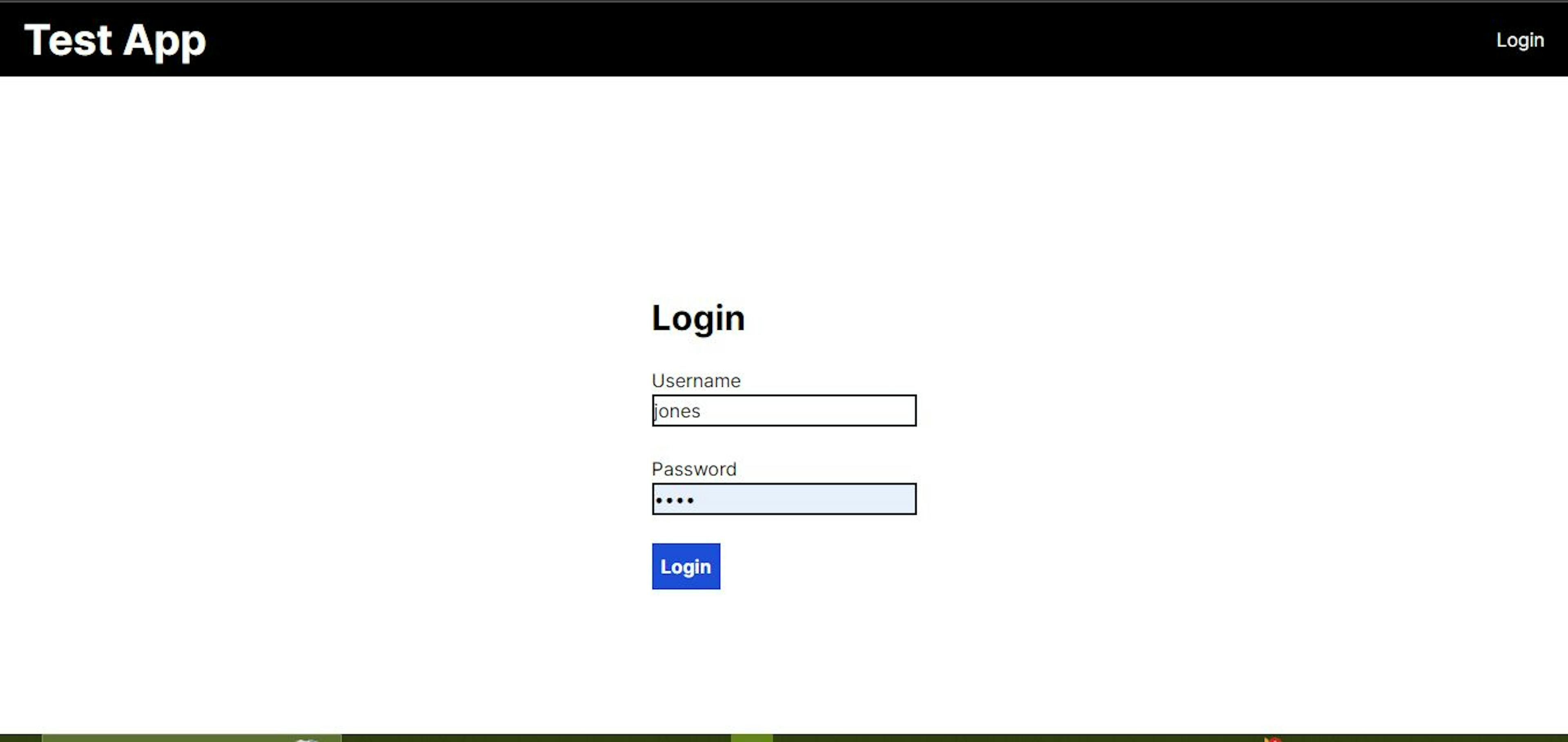 Login page