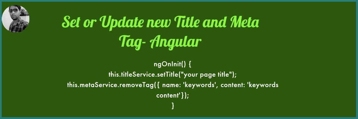 featured image - Set or Update New Title and Meta Tag - Angular