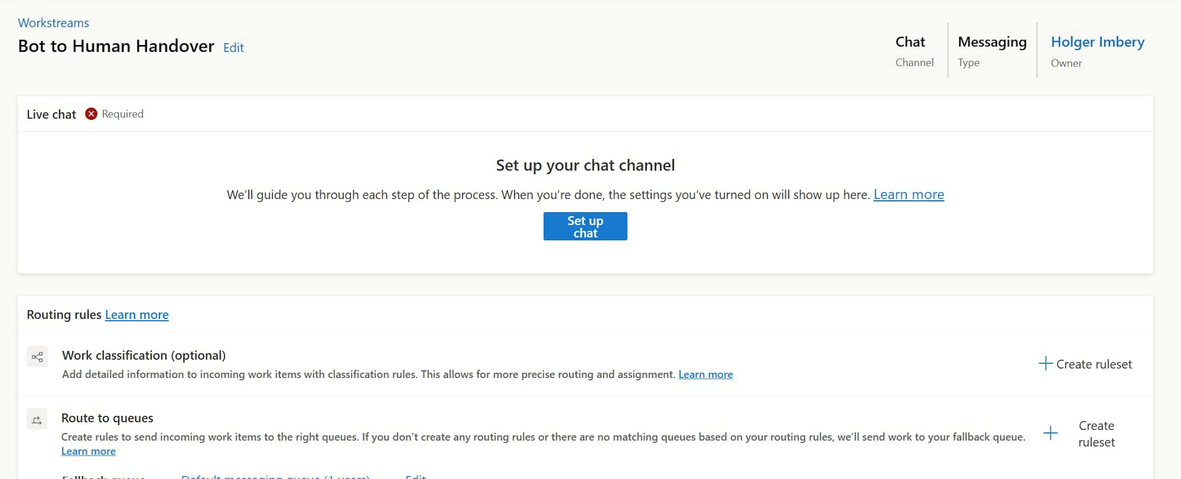 see "live chat required" message