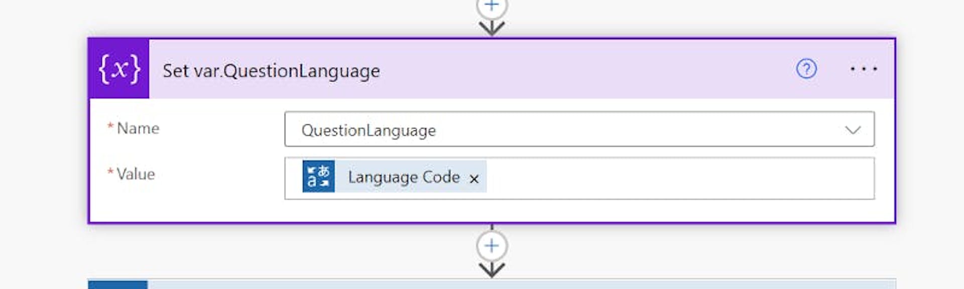 Initialize Variable QuestionLanguage
