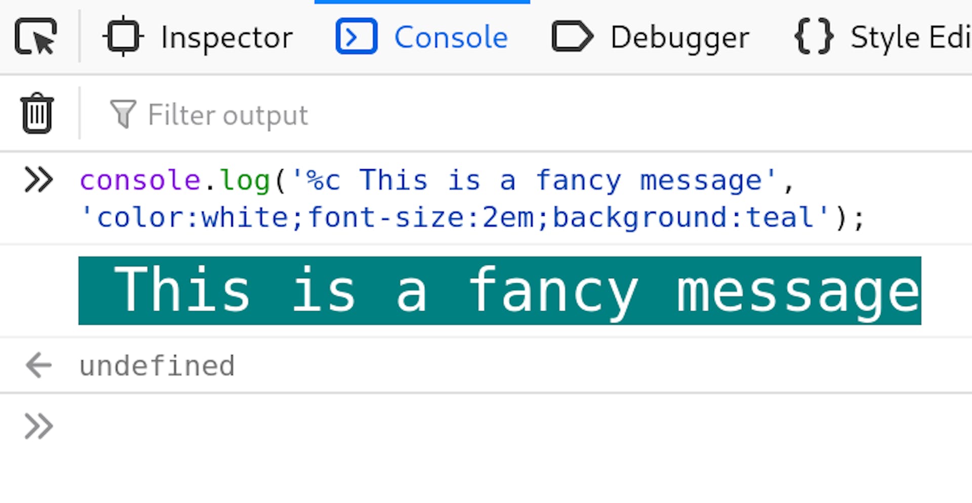 Custom CSS styles for a console.log()