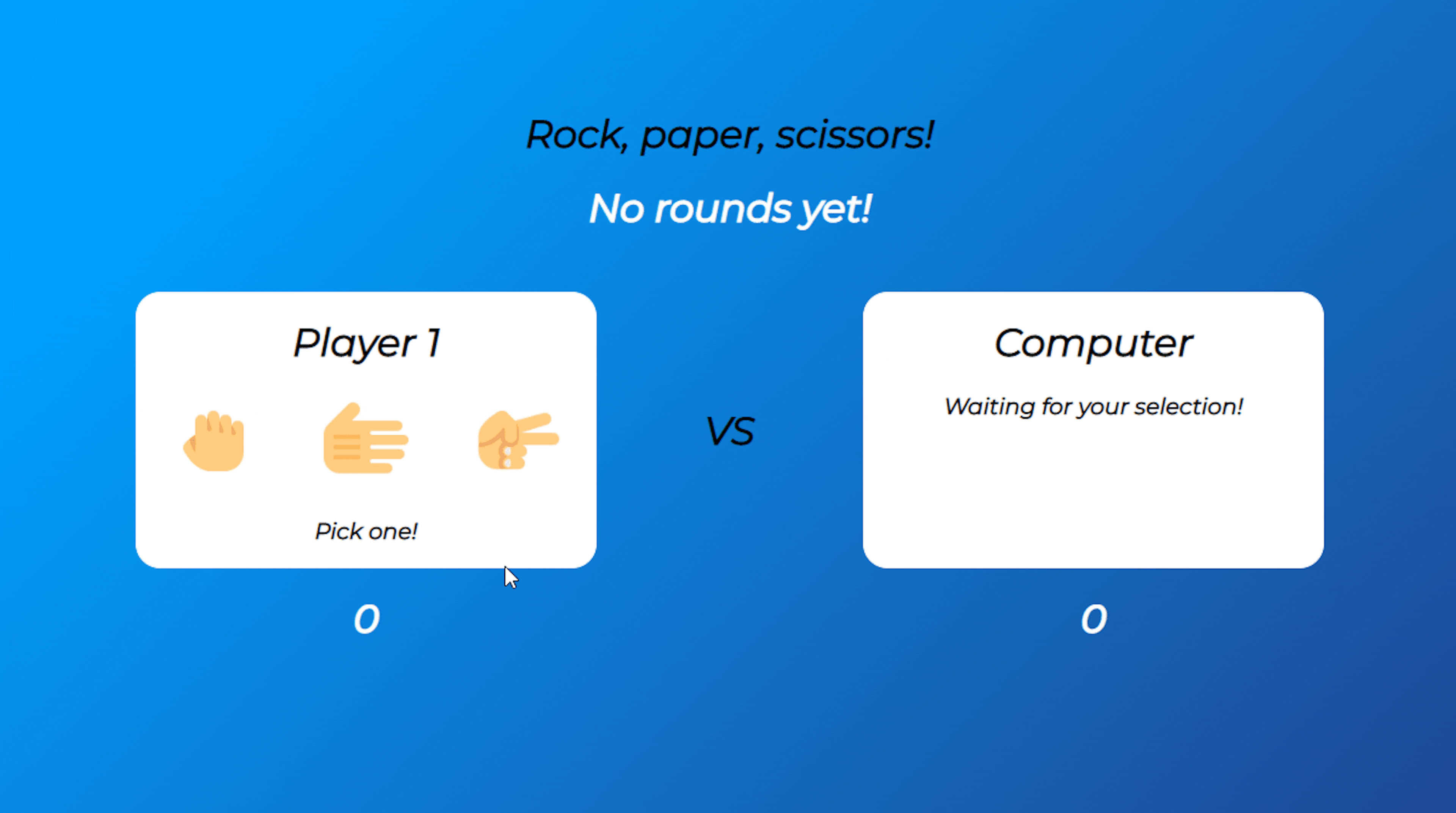 Rock Papers Scissors Game