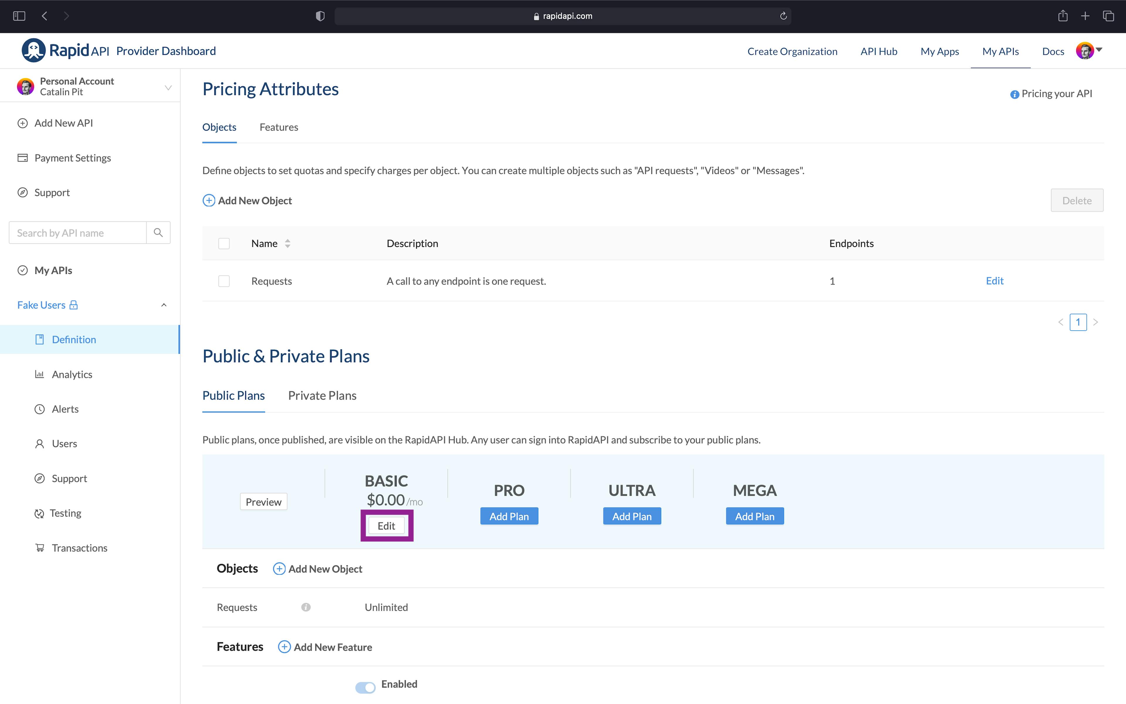 Plans and pricing RapidAPI