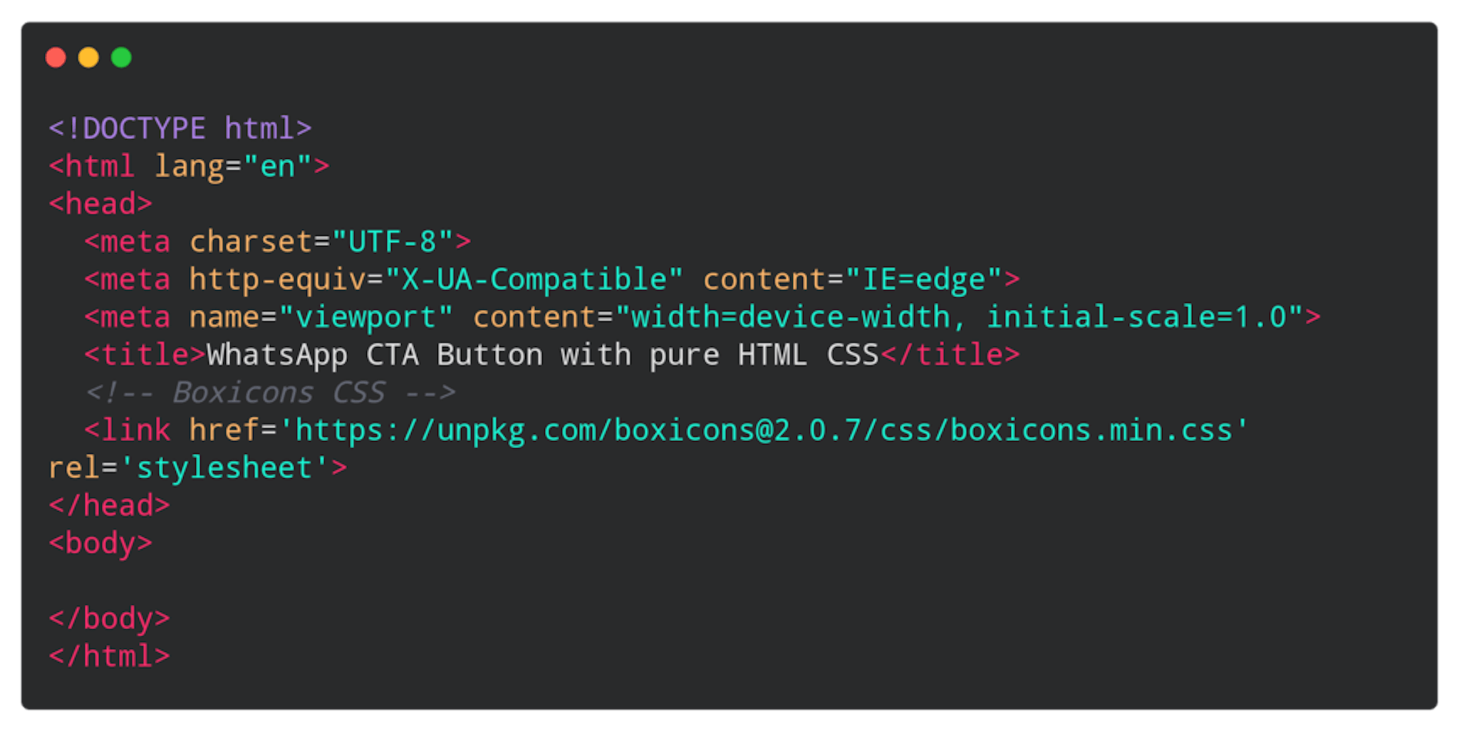 base html code for CTA