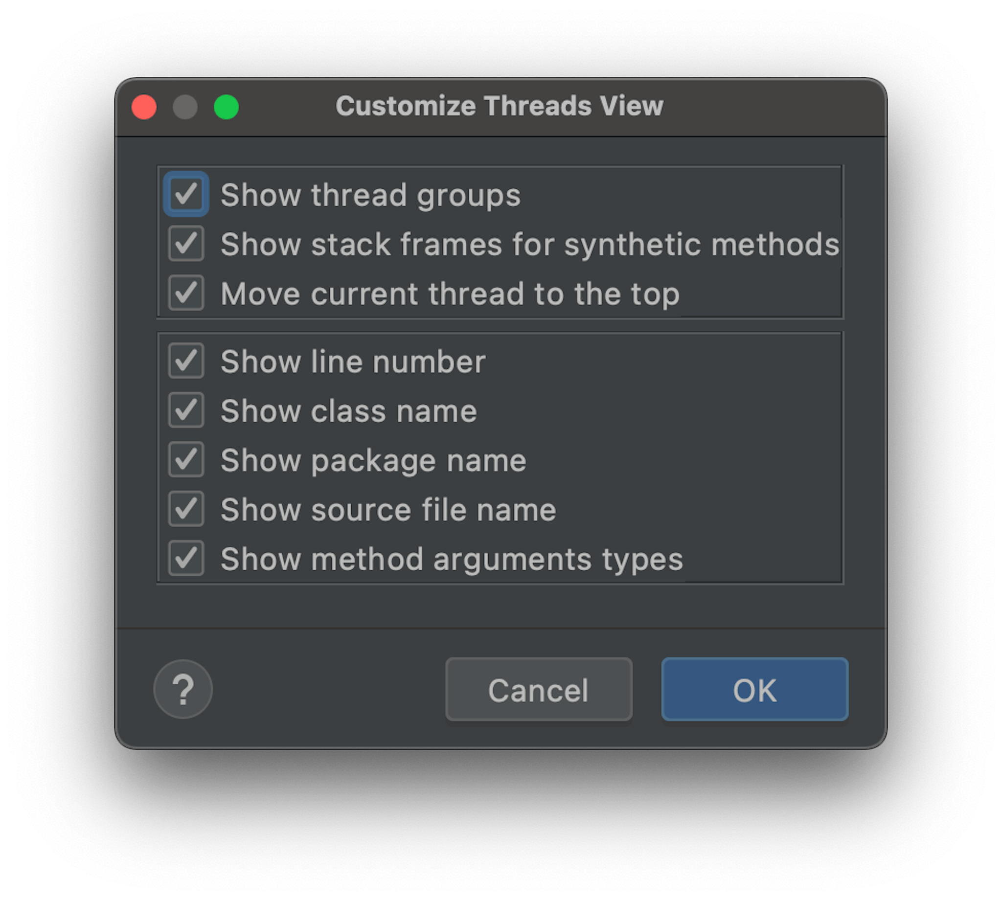 Customize Thread View in IntelliJ/IDEA