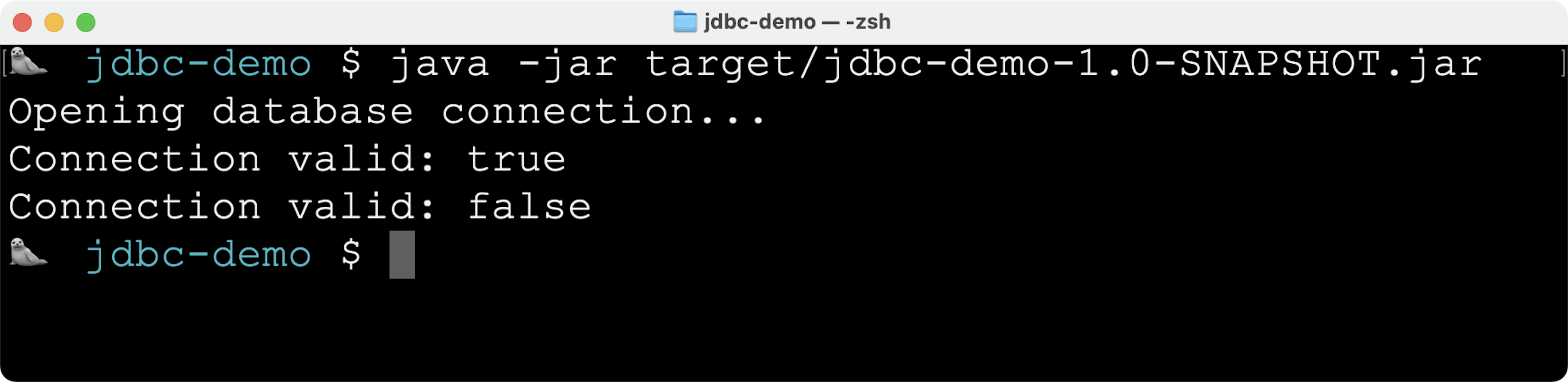 JDBC Demo Output