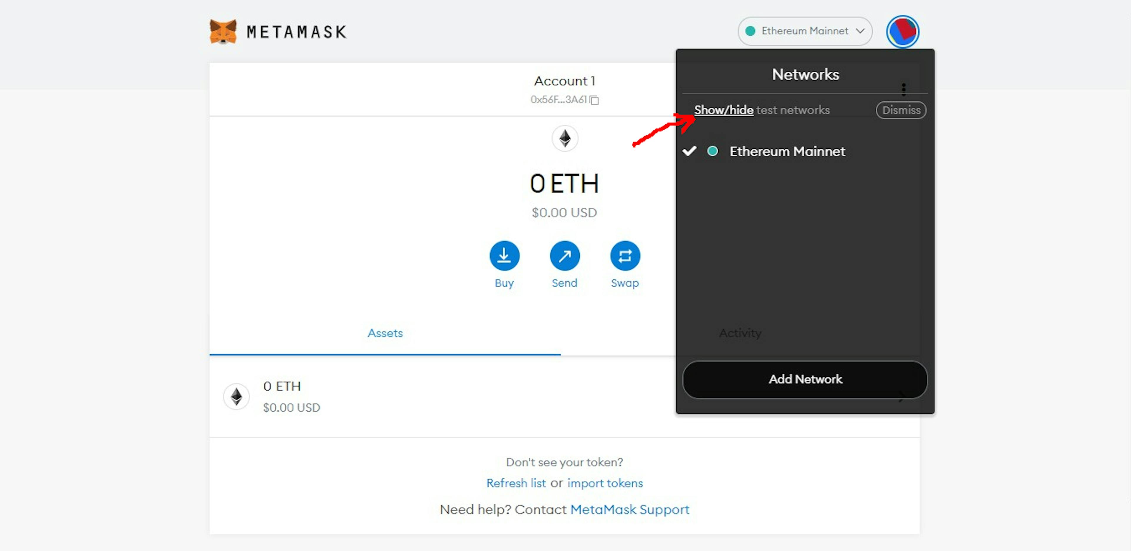 Metamask Network Tab