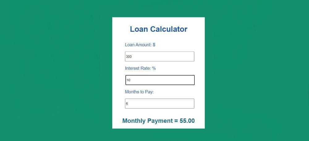 Build a JavaScript Loan Calculator With HTML & CSS | HackerNoon