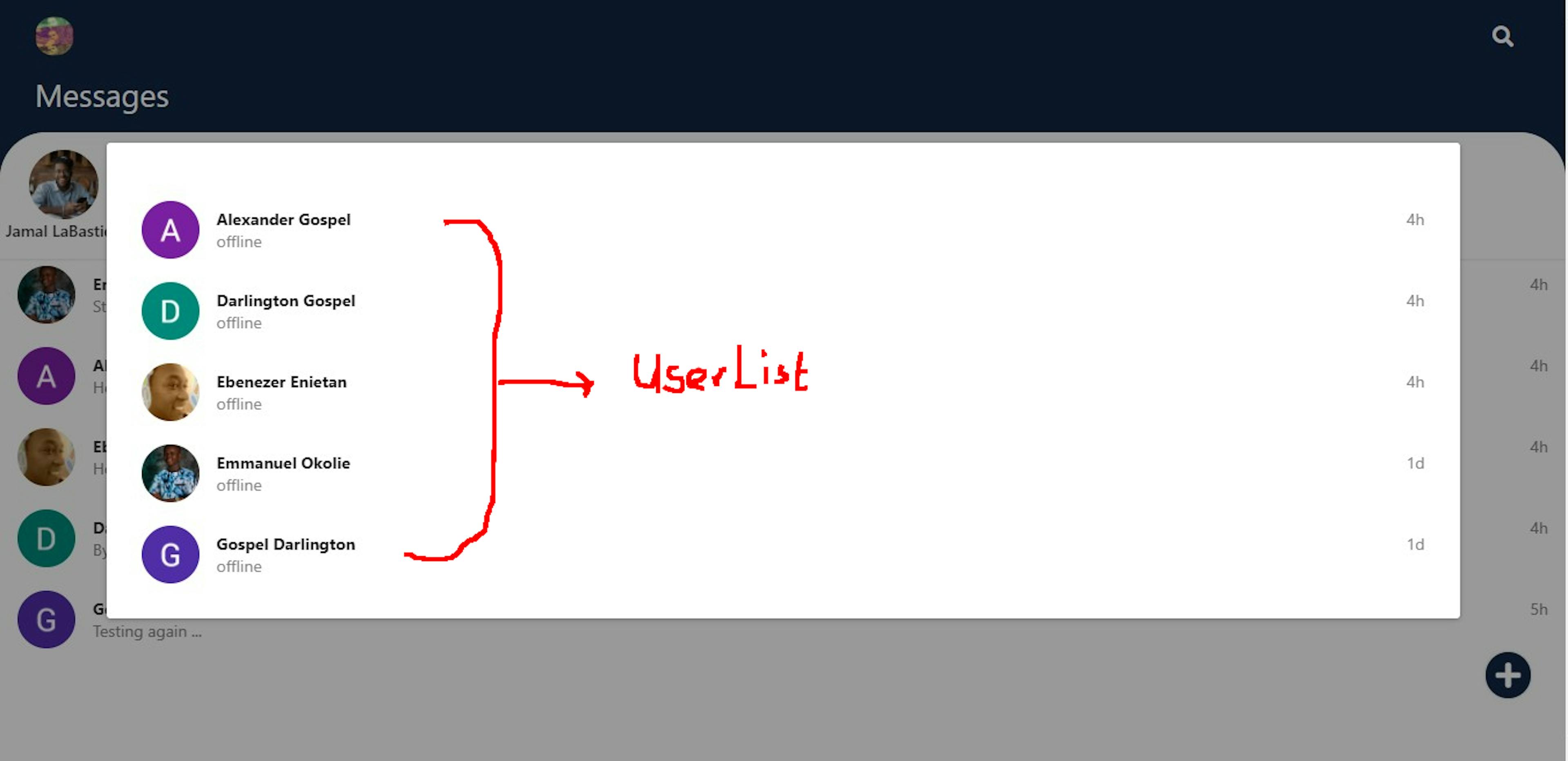 The user List Component
