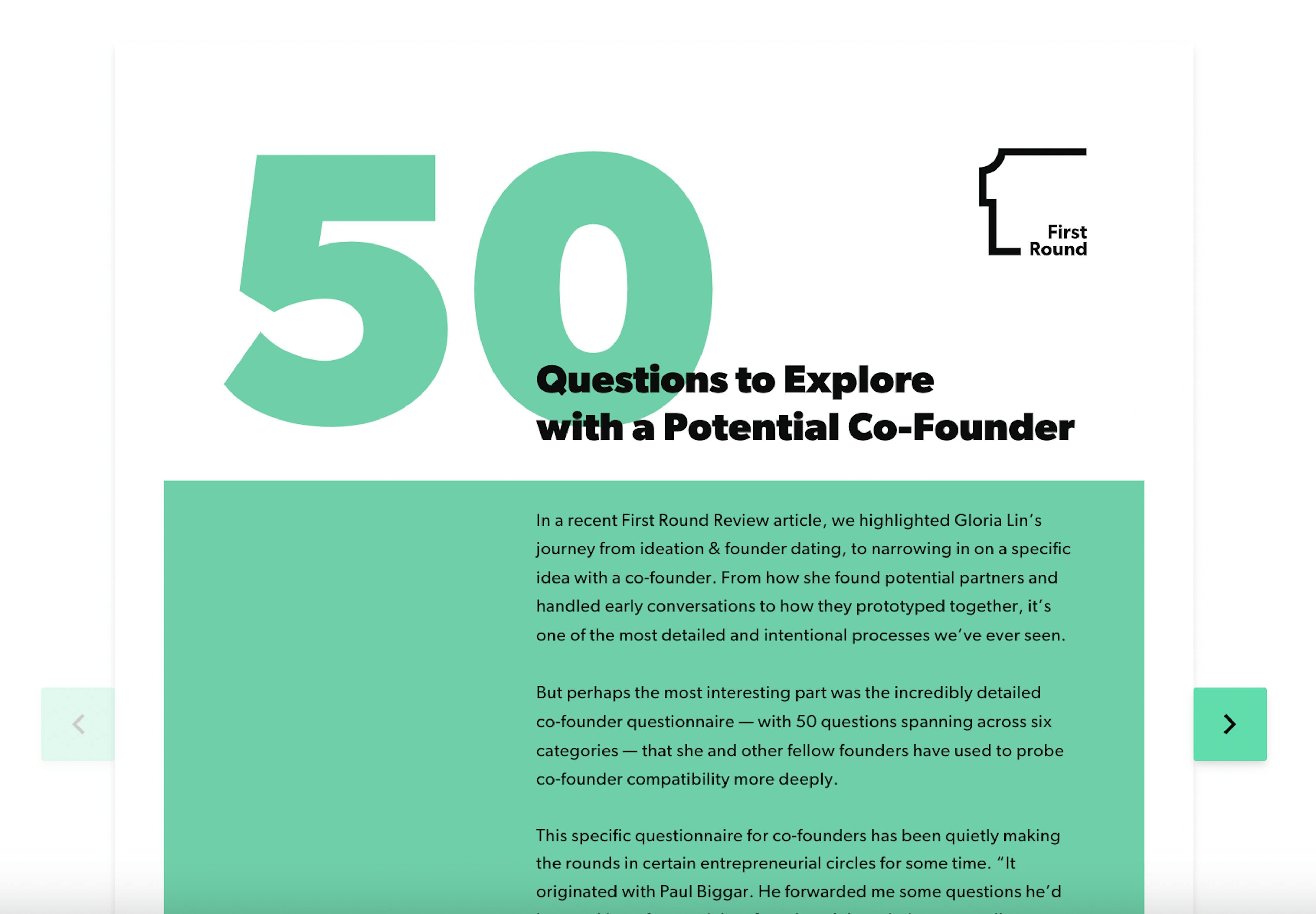 Gloria Lin's 50 Founder Questions